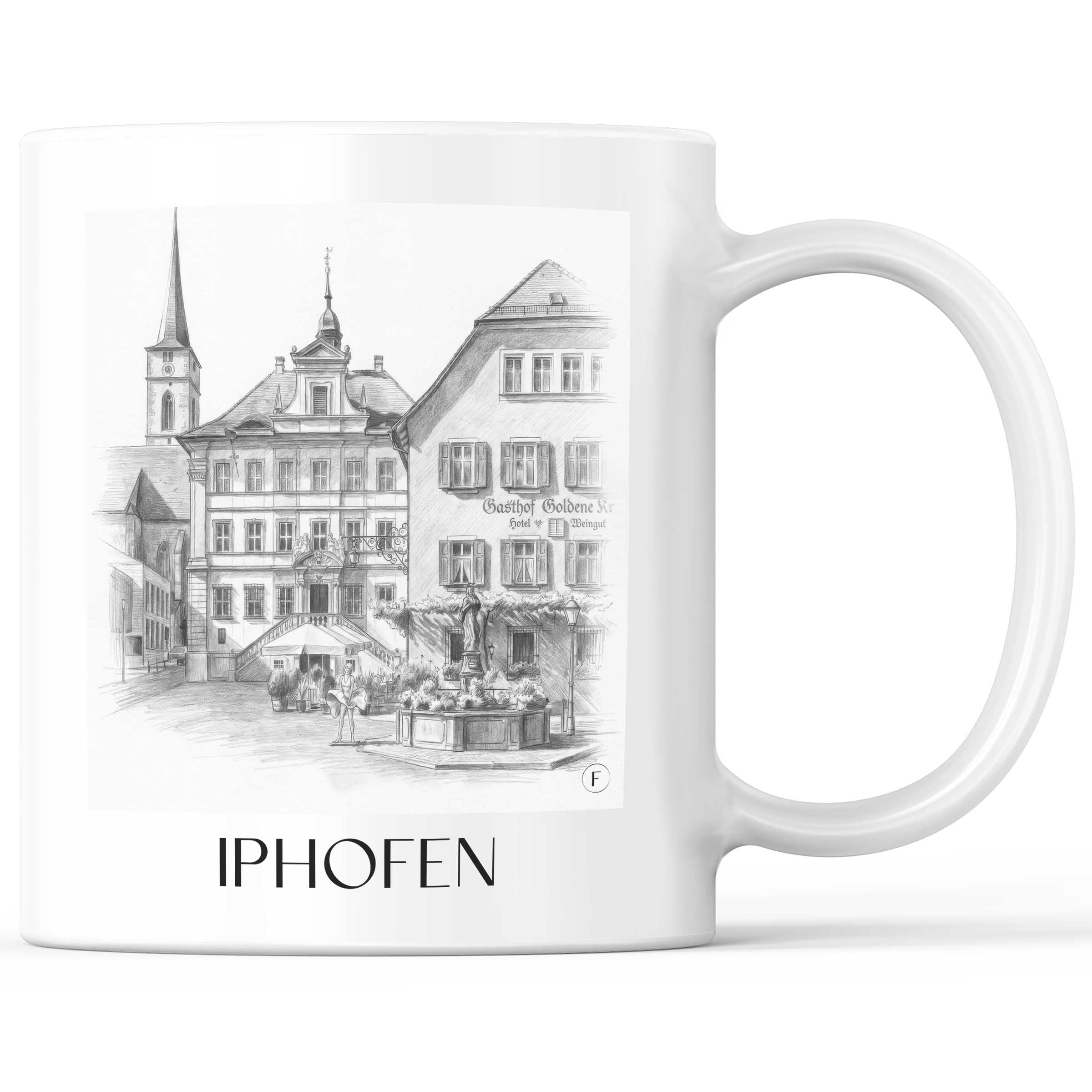 Iphofen - Deutschland Becher - Kaffeetasse im Zeichnung Stil