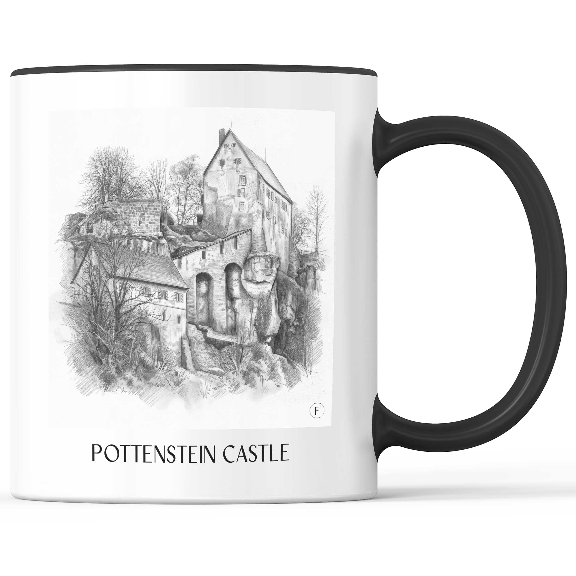 Burg Pottenstein - Deutschland Becher - Kaffeetasse im Zeichnung Stil