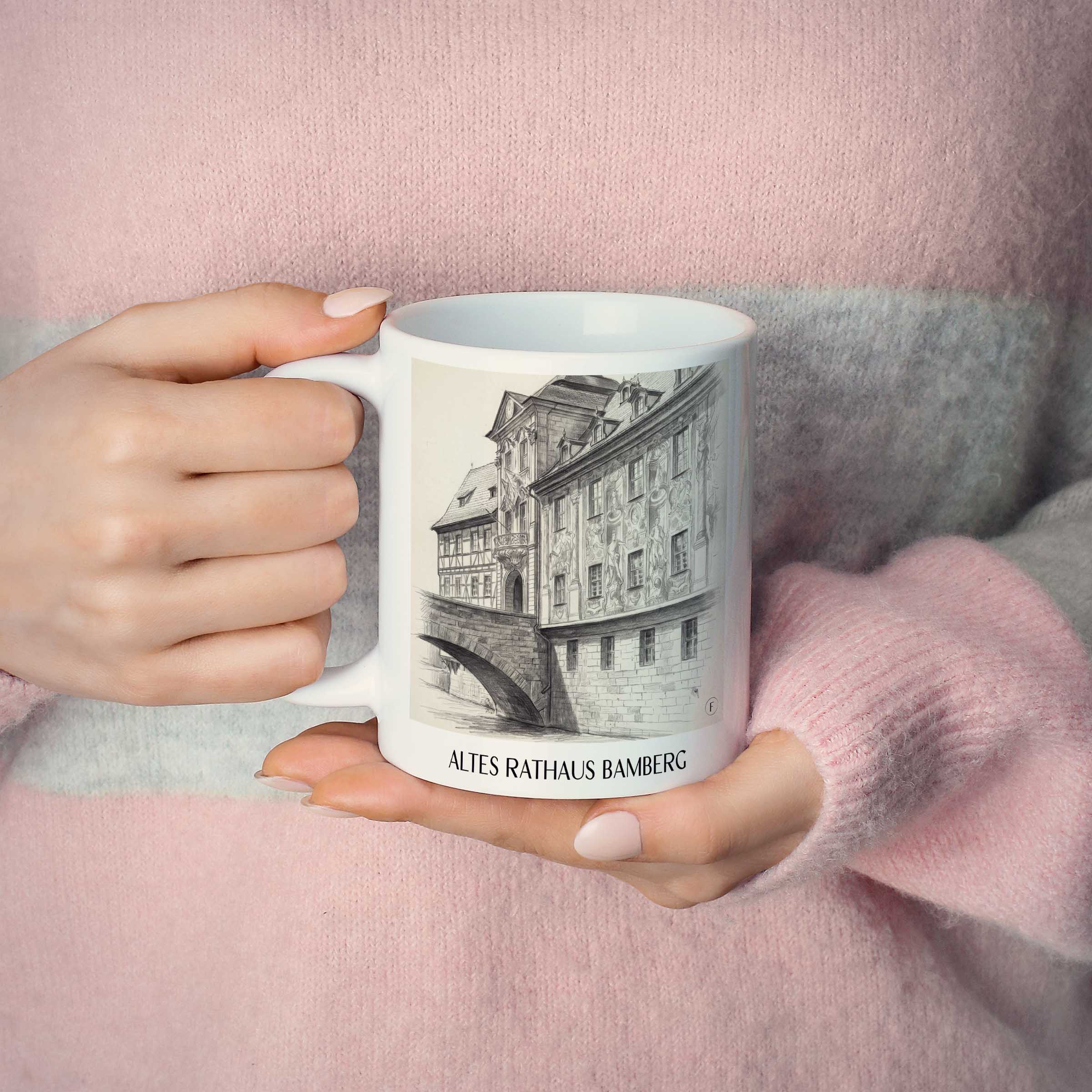 altes-rathaus-bamberg-deutschland-kaffeebecher-bleistift-zeichnung-drawing