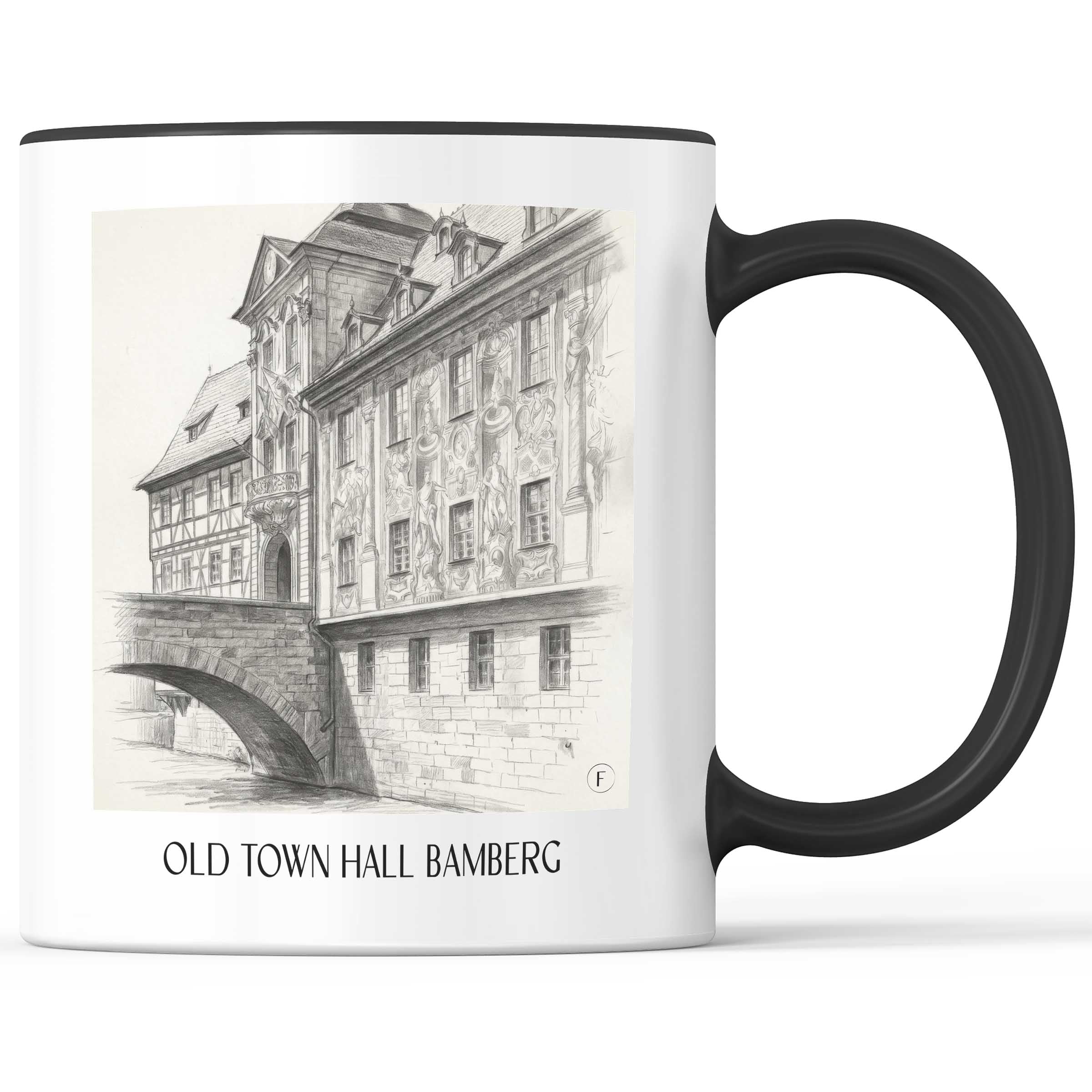 Altes Rathaus Kaffeebecher - Bamberg - Deutschland Becher - Kaffeetasse im Zeichnung Stil