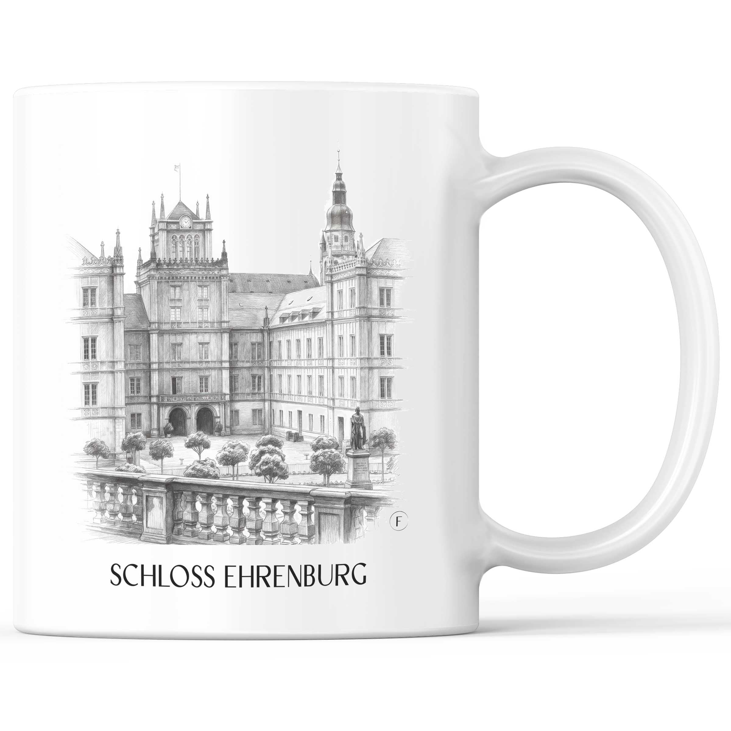 Schloss Ehrenburg Kaffeebecher - Coburg - Deutschland Becher - Kaffeetasse im Zeichnung Stil