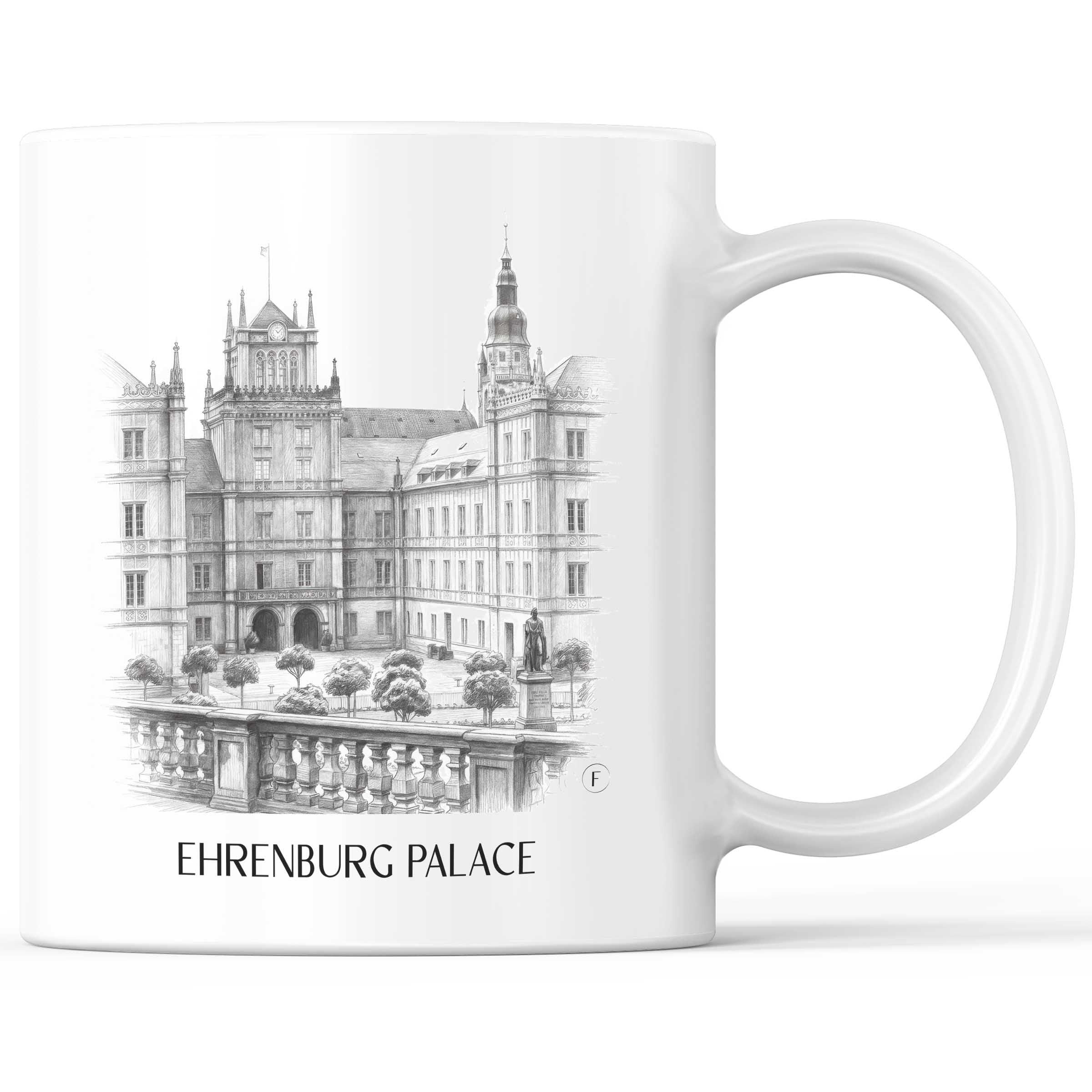 Schloss Ehrenburg Kaffeebecher - Coburg - Deutschland Becher - Kaffeetasse im Zeichnung Stil