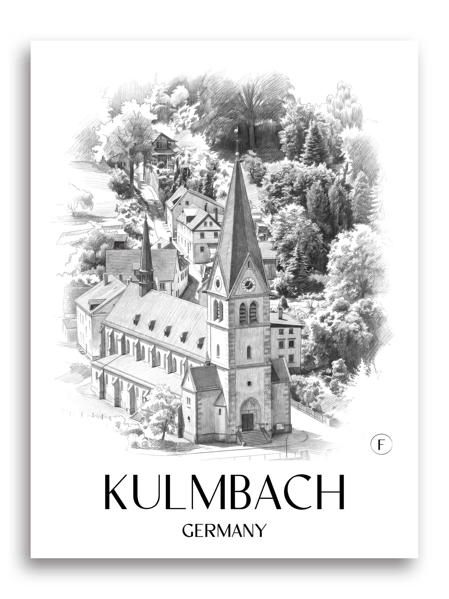 Kulmbach Poster - - Deutschland Kunstdruck - Zeichnung von A4 bis A1