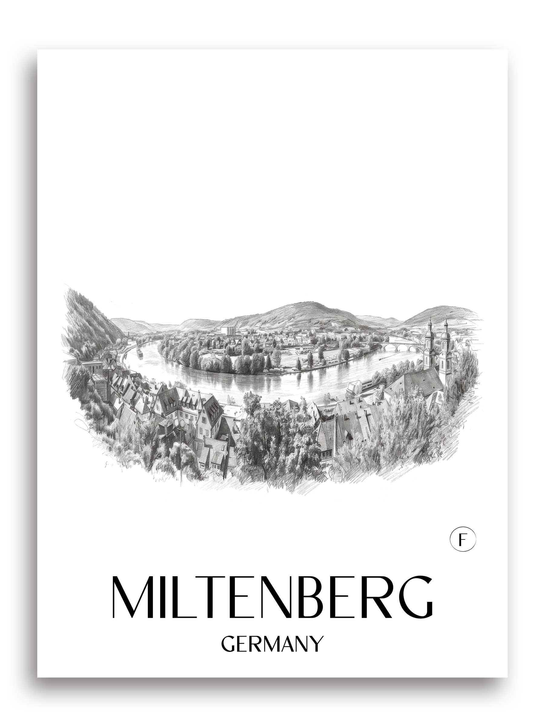 Miltenberg Poster - - Deutschland Kunstdruck - Zeichnung von A4 bis A1