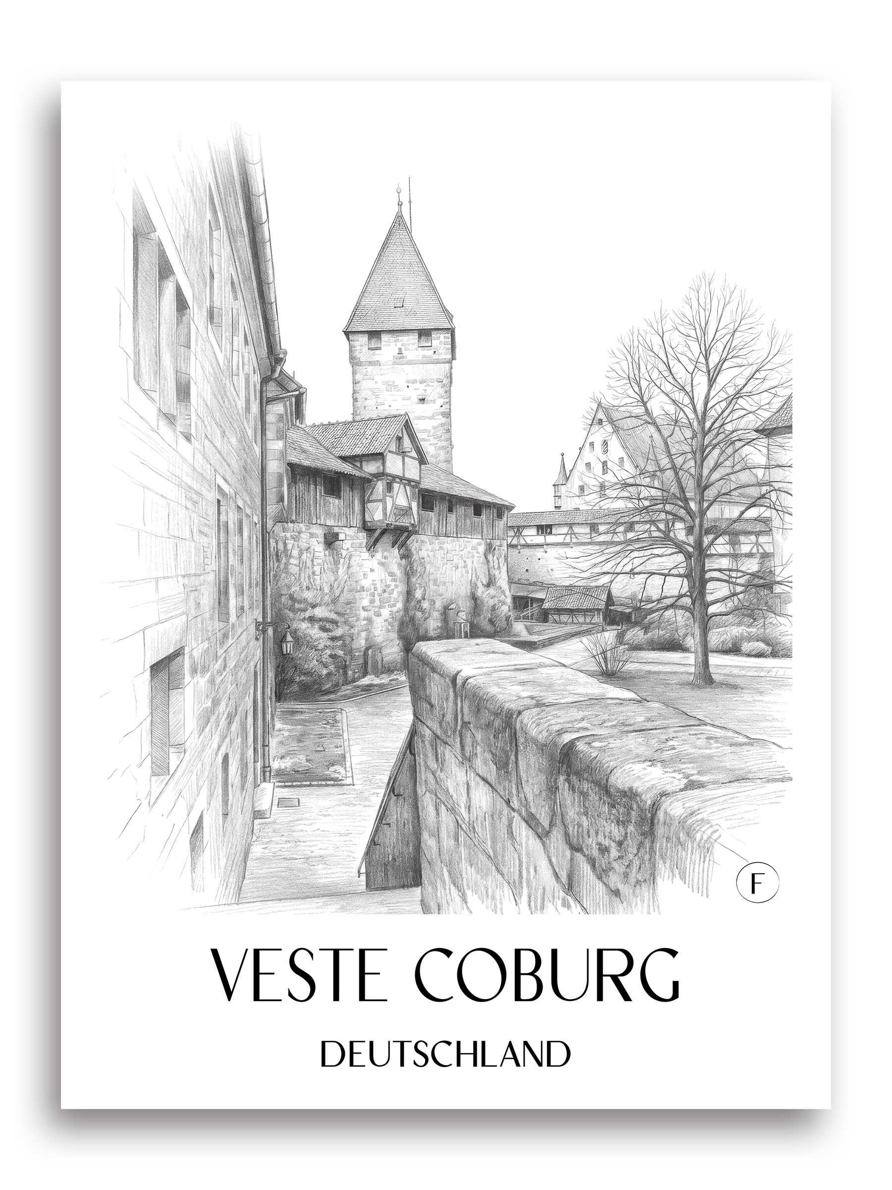 veste-coburg-deutschland-poster-bleistift-zeichnung-drawing