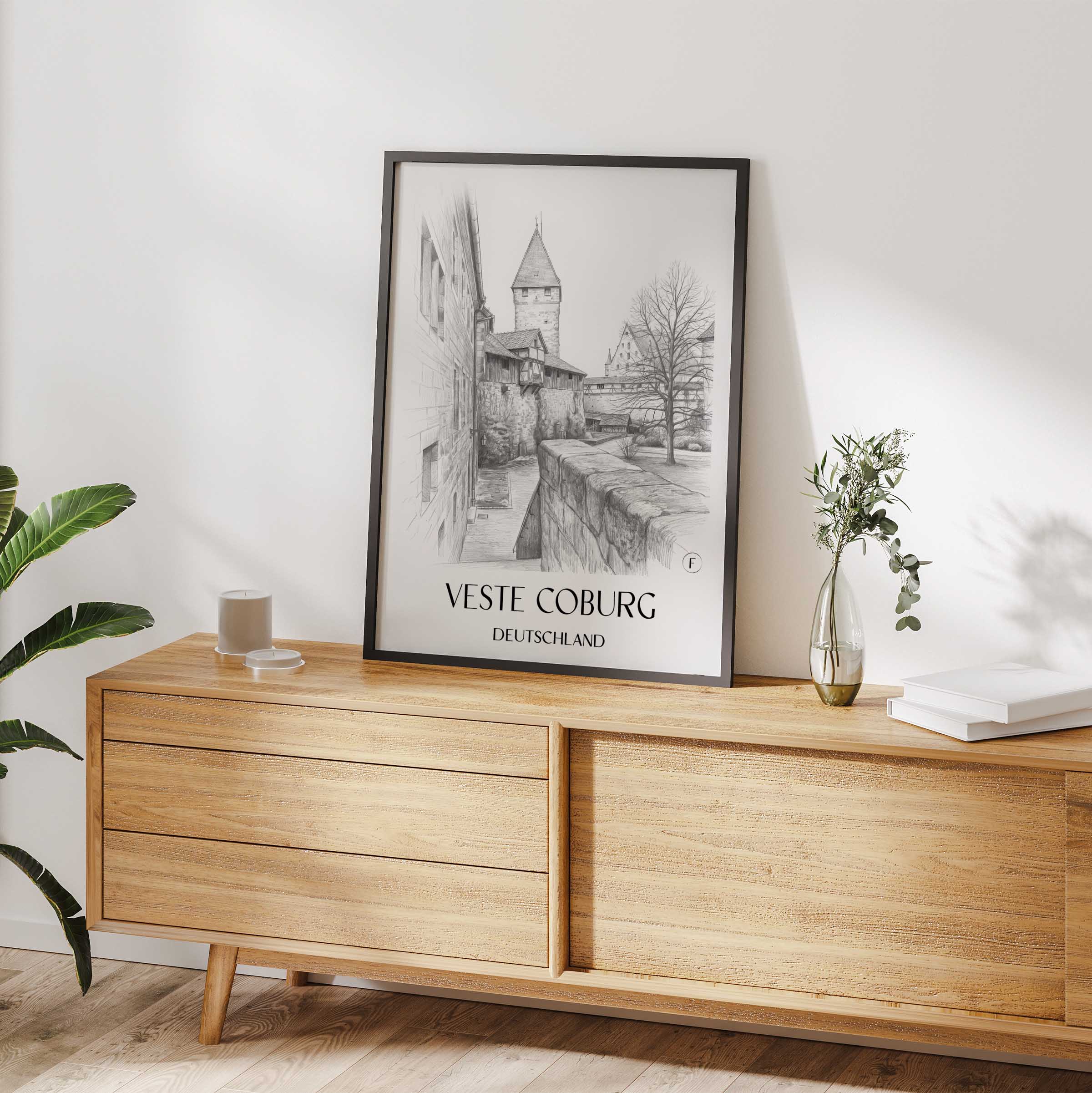 veste-coburg-deutschland-poster-bleistift-zeichnung-drawing