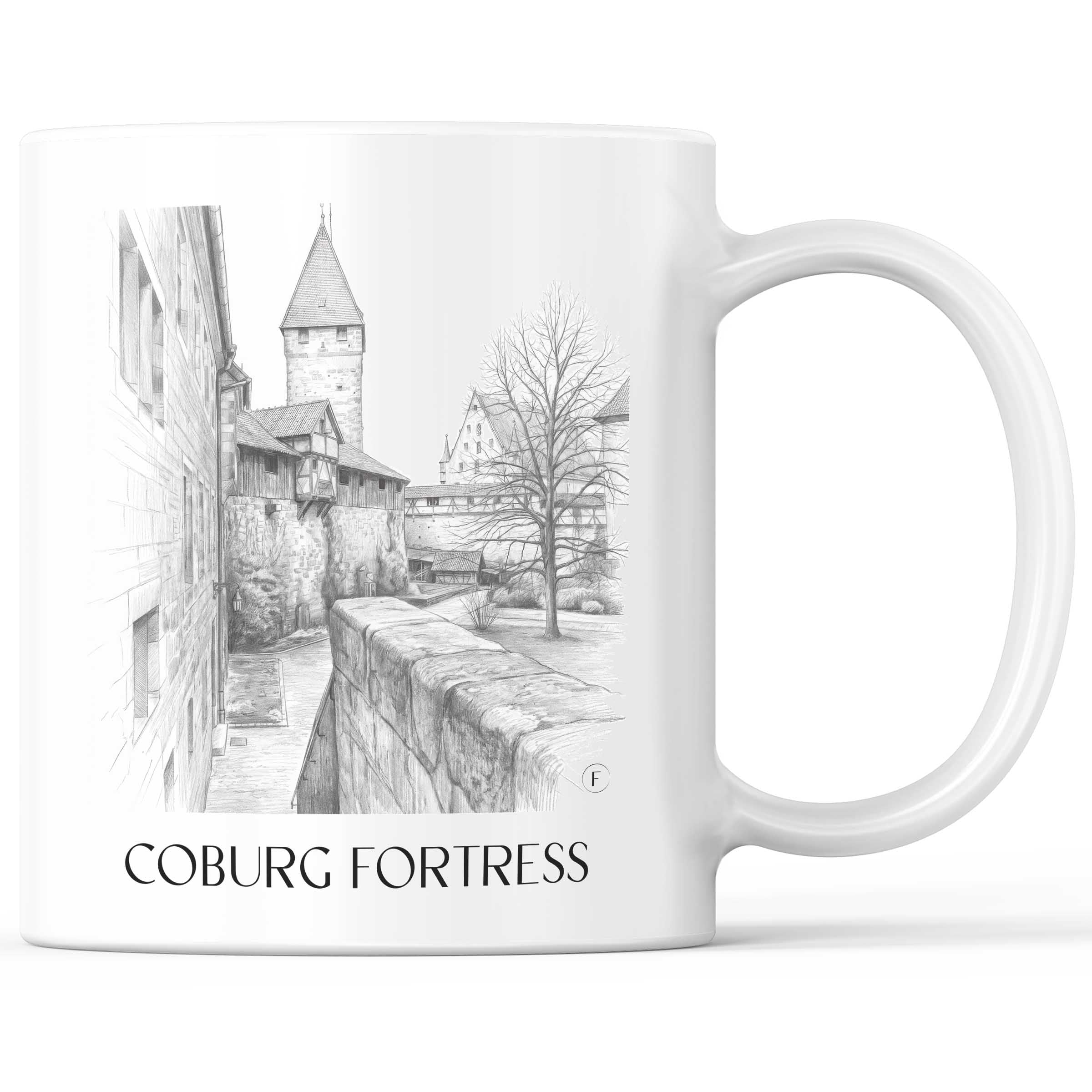 Veste Coburg - Deutschland Becher - Kaffeetasse im Zeichnung Stil