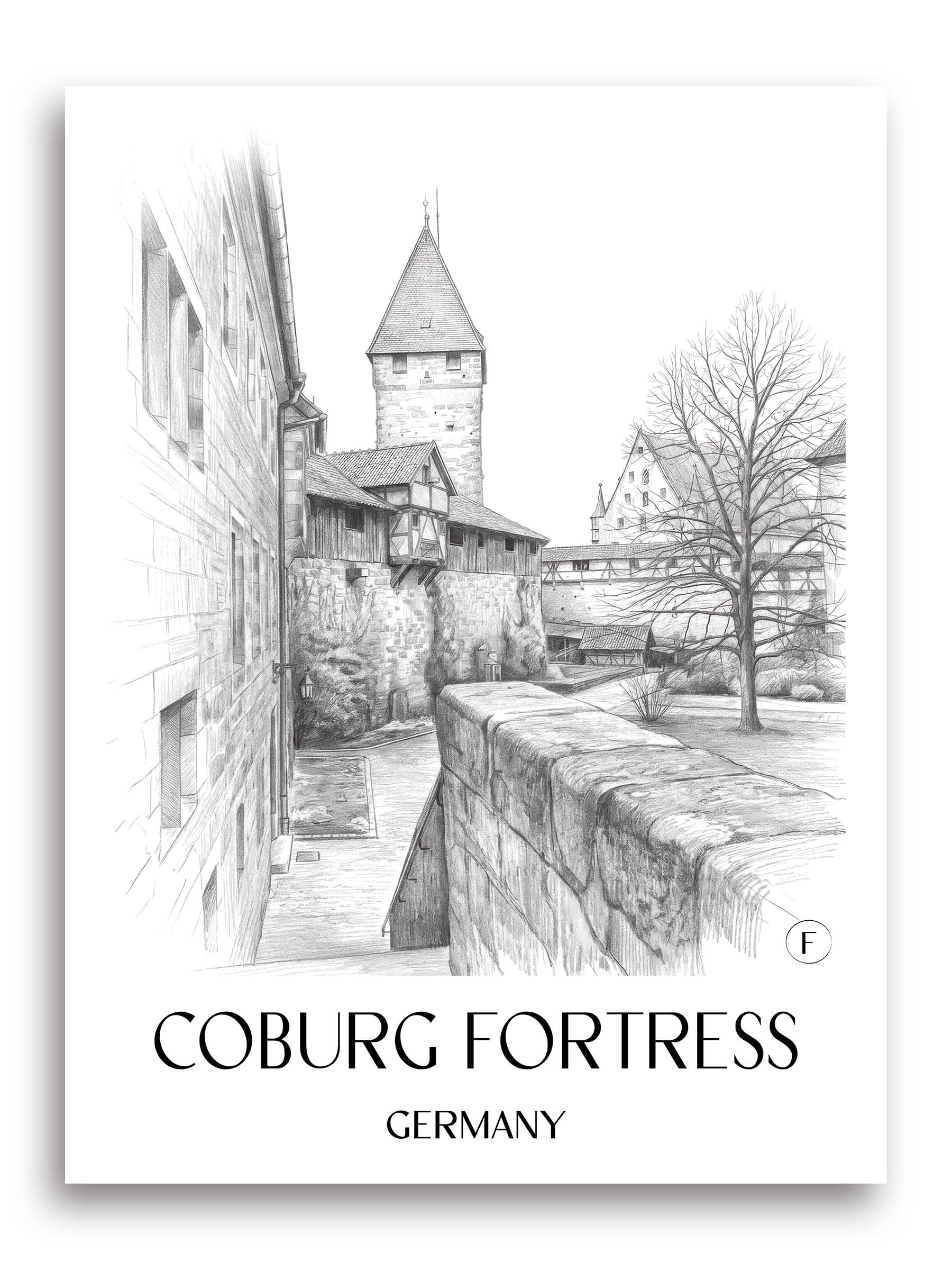Veste Coburg Poster - - Deutschland Kunstdruck - Zeichnung von A4 bis A1