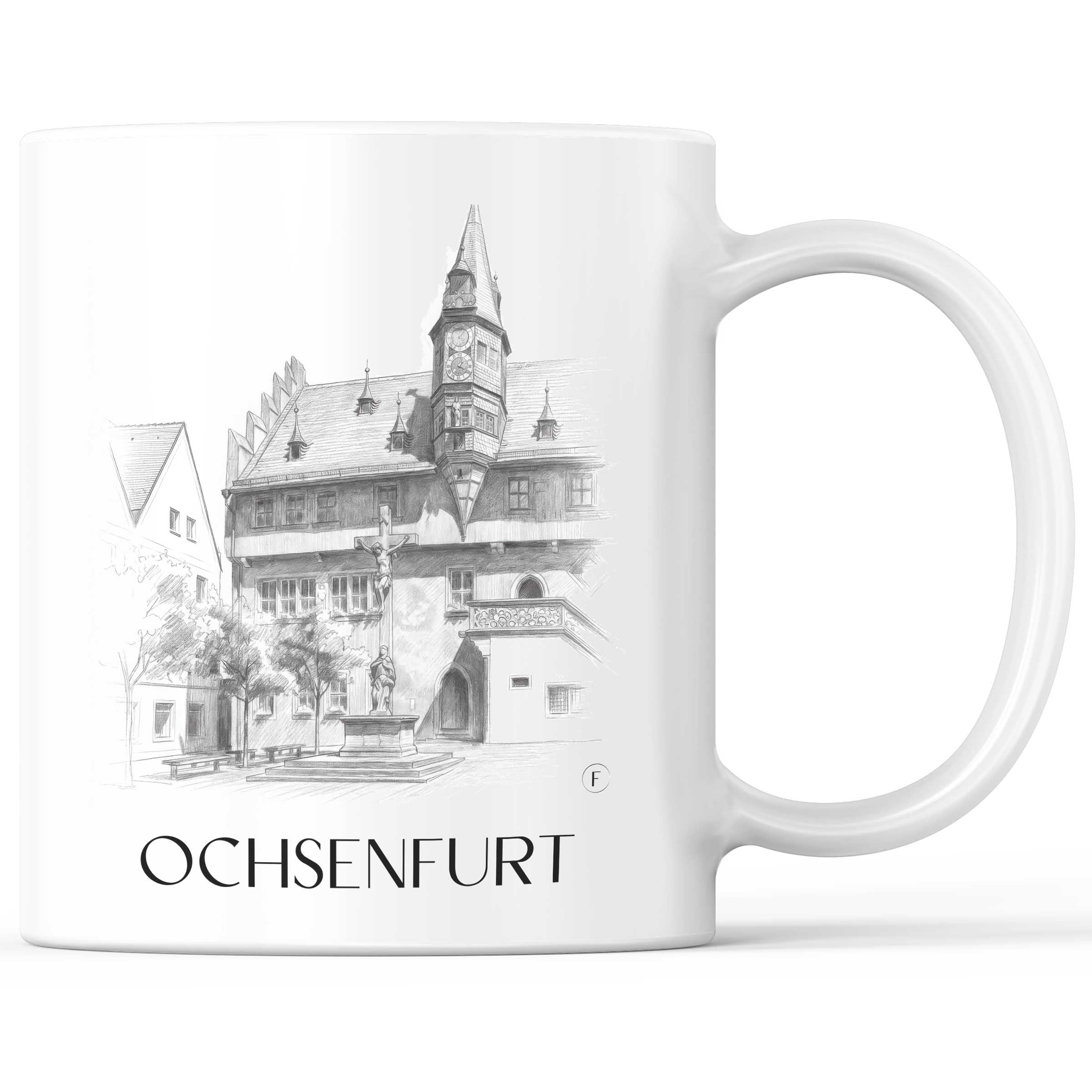 Ochsenfurt - Deutschland Becher - Kaffeetasse im Zeichnung Stil
