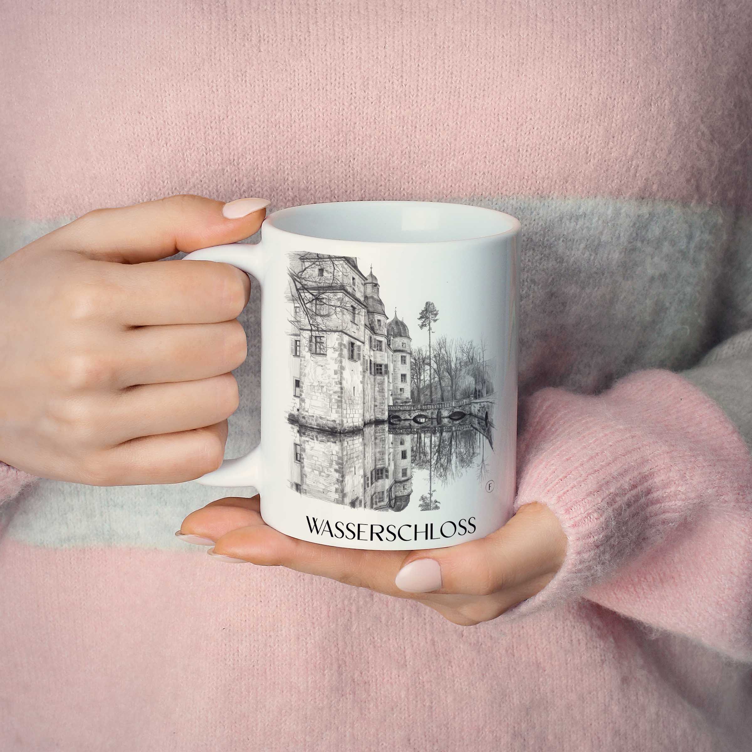 wasserschloss-mitwitz-deutschland-kaffeebecher-bleistift-zeichnung-drawing