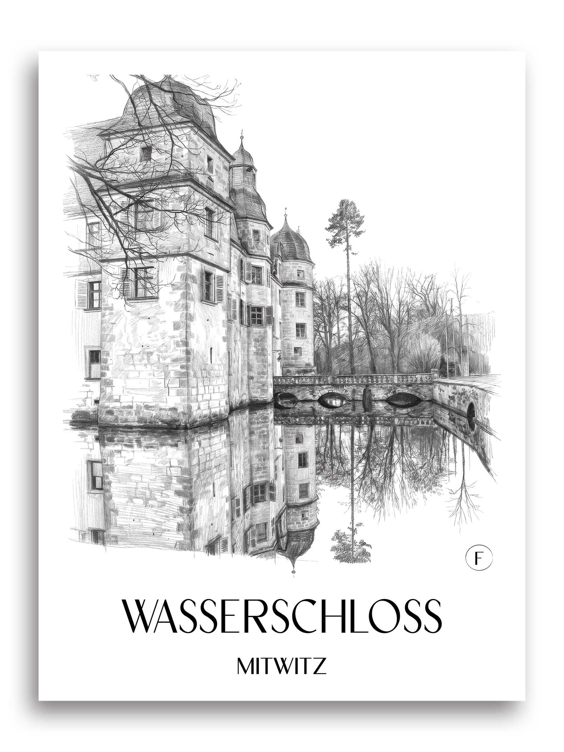 wasserschloss-mitwitz-deutschland-poster-bleistift-zeichnung-drawing