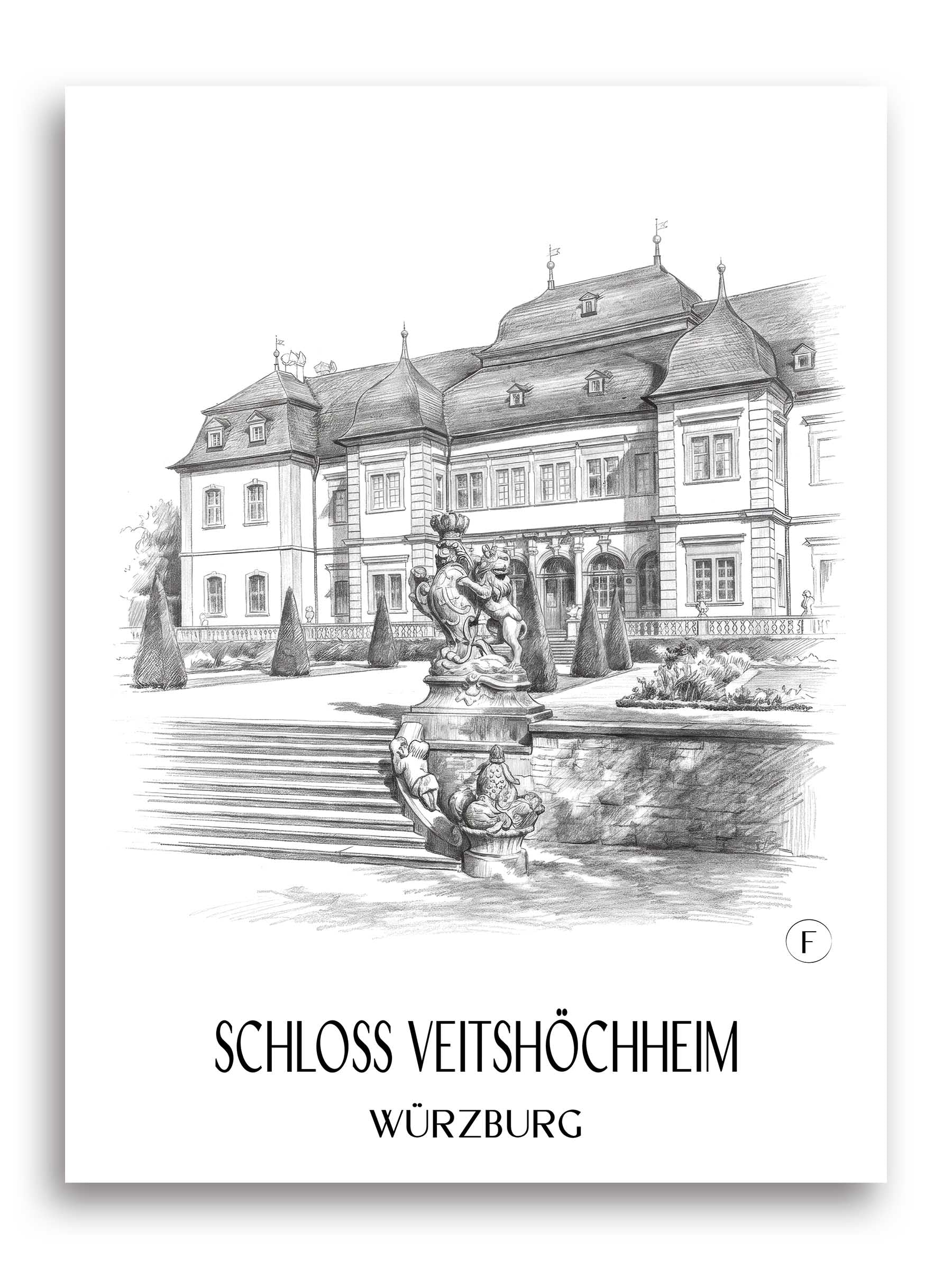 schloss-veitshöchheim-würzburg-deutschland-poster-bleistift-zeichnung-drawing