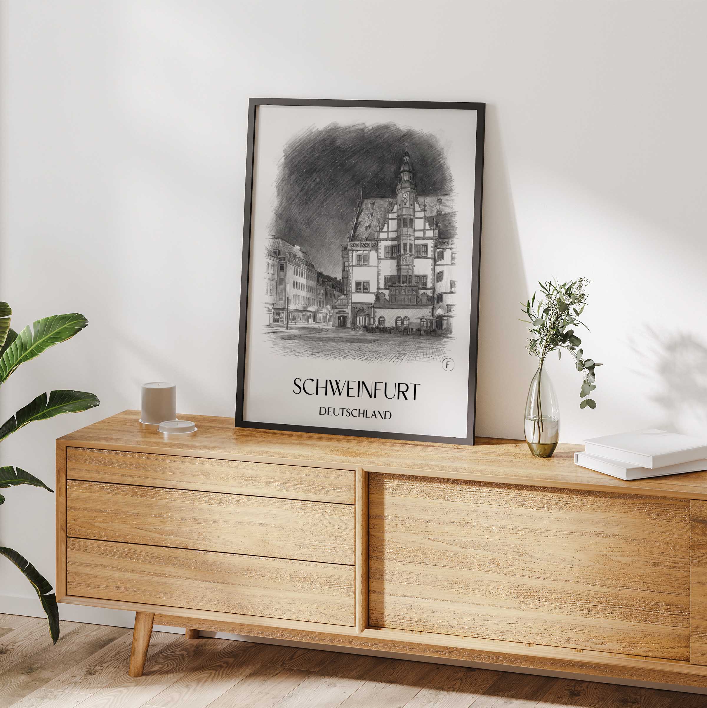 schweinfurt-deutschland-poster-bleistift-zeichnung-drawing