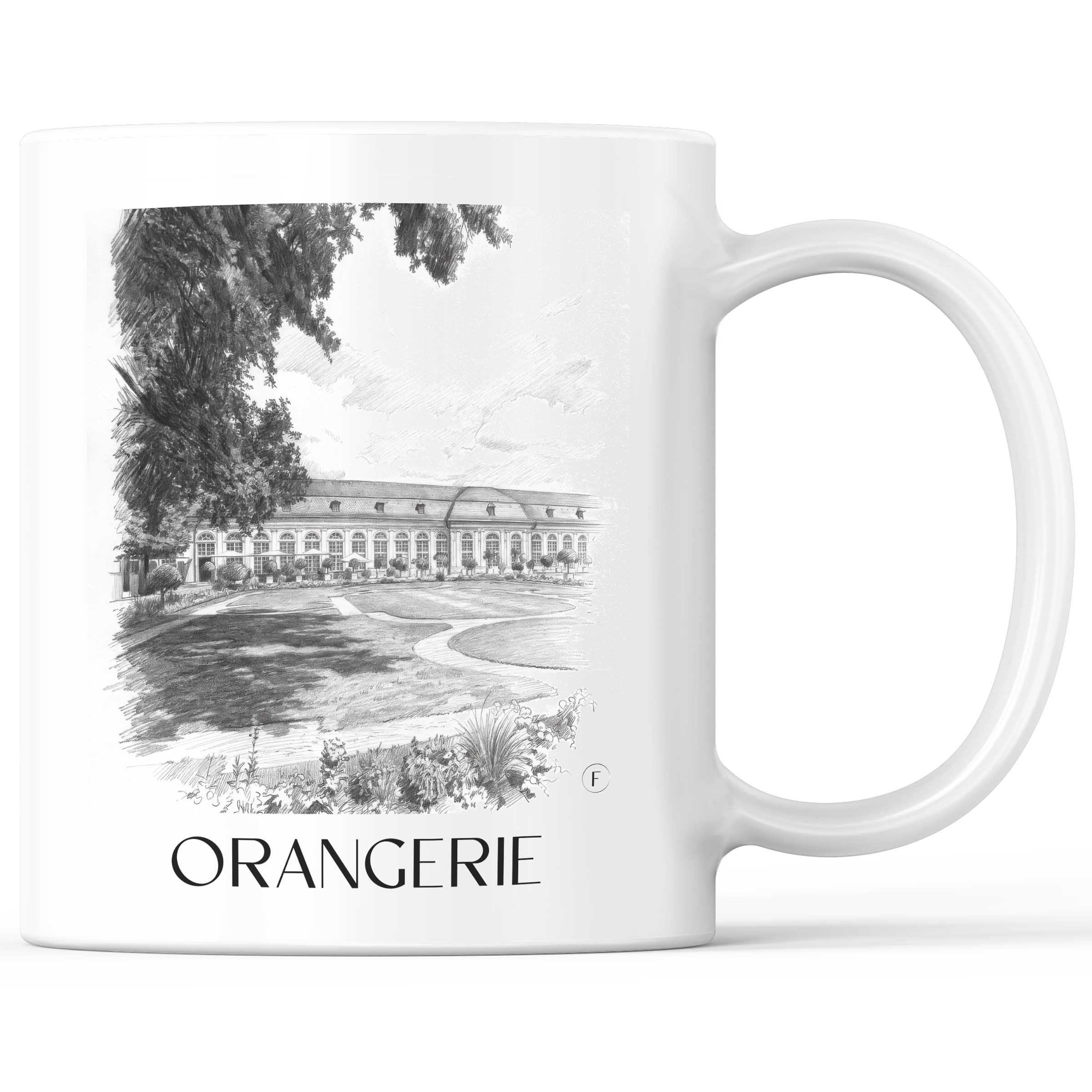 Orangerie Kaffeebecher - Ansbach - Deutschland Becher - Kaffeetasse im Zeichnung Stil