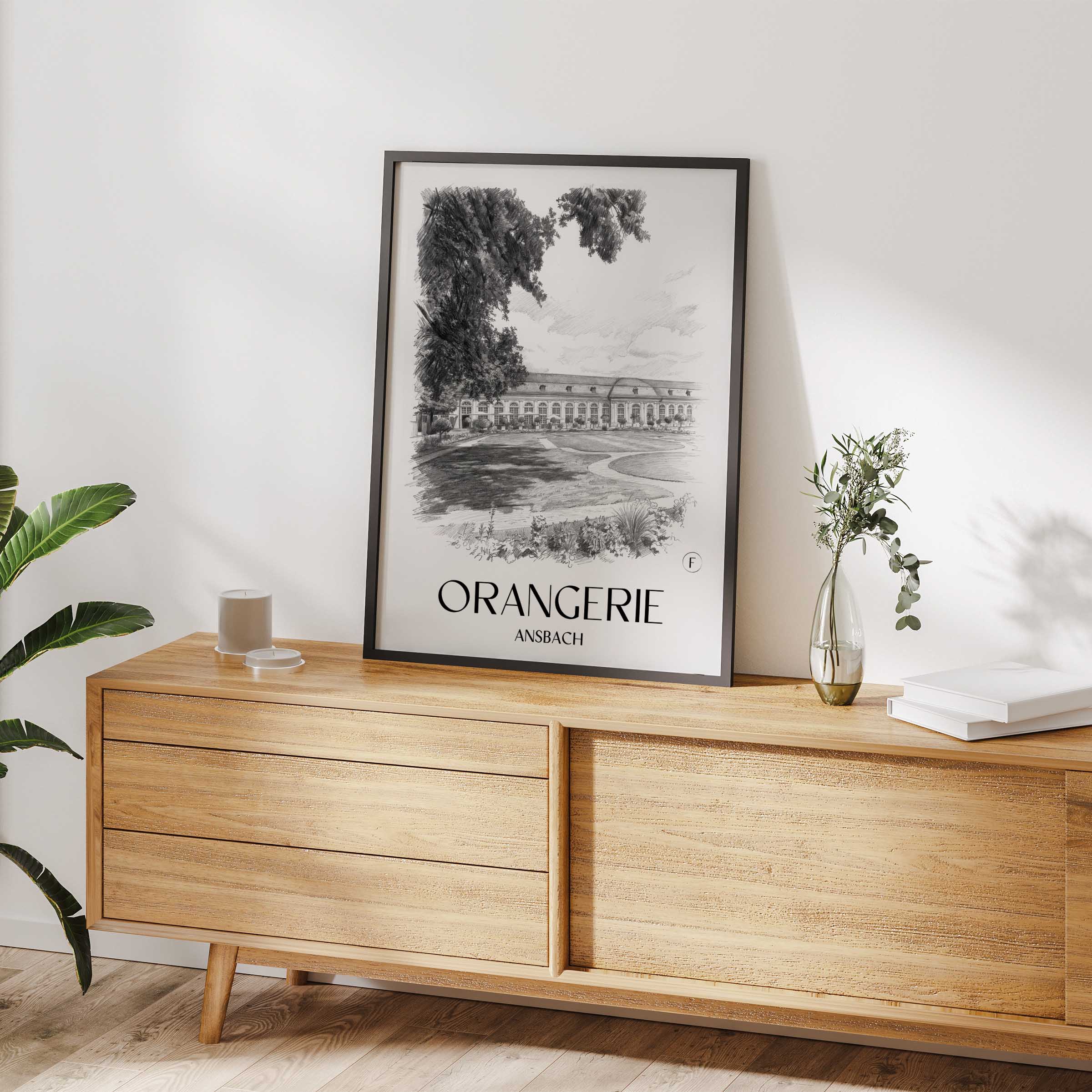 orangerie-ansbach-deutschland-poster-bleistift-zeichnung-drawing