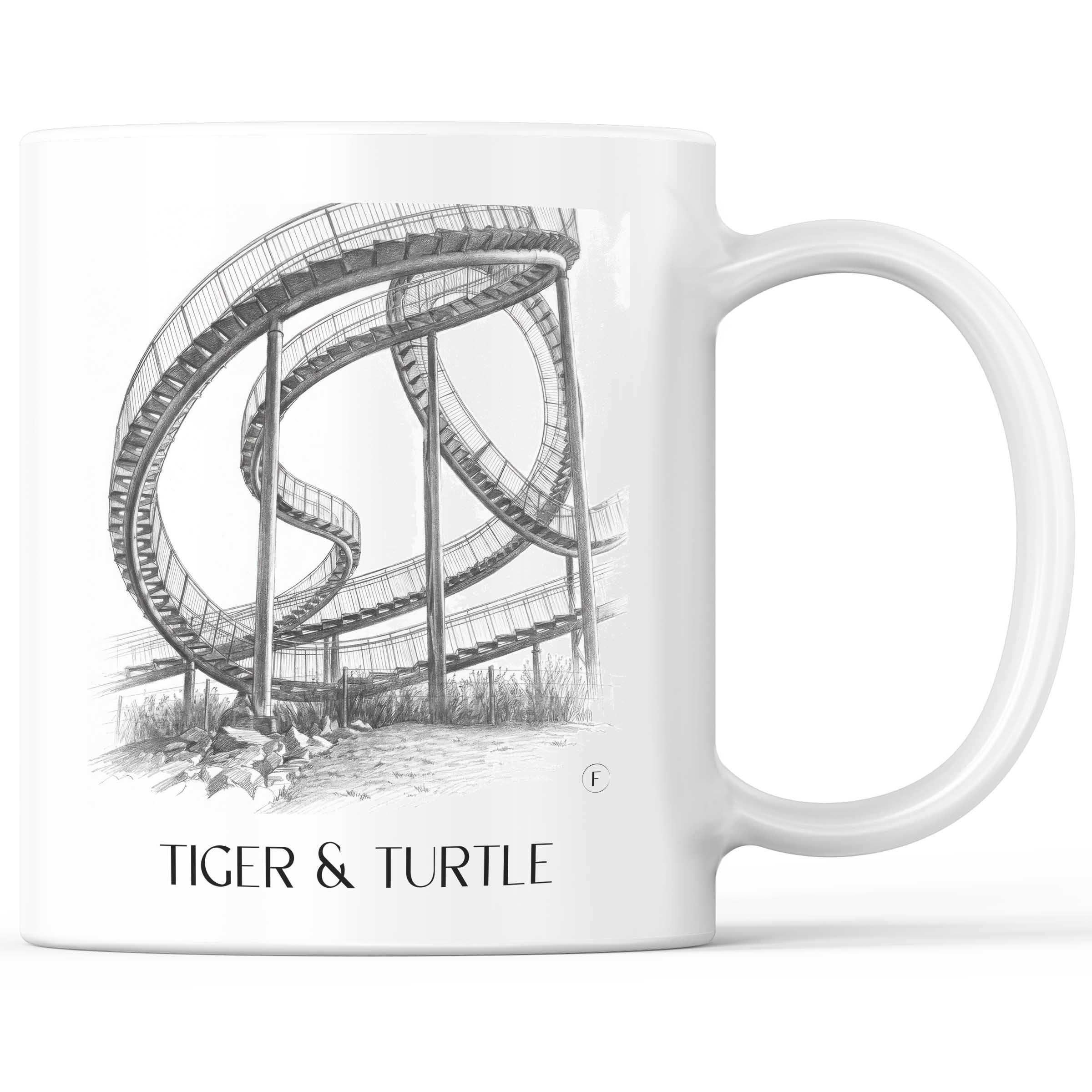 Tiger & Turtle Kaffeebecher - Duisburg - Deutschland Becher - Kaffeetasse im Zeichnung Stil