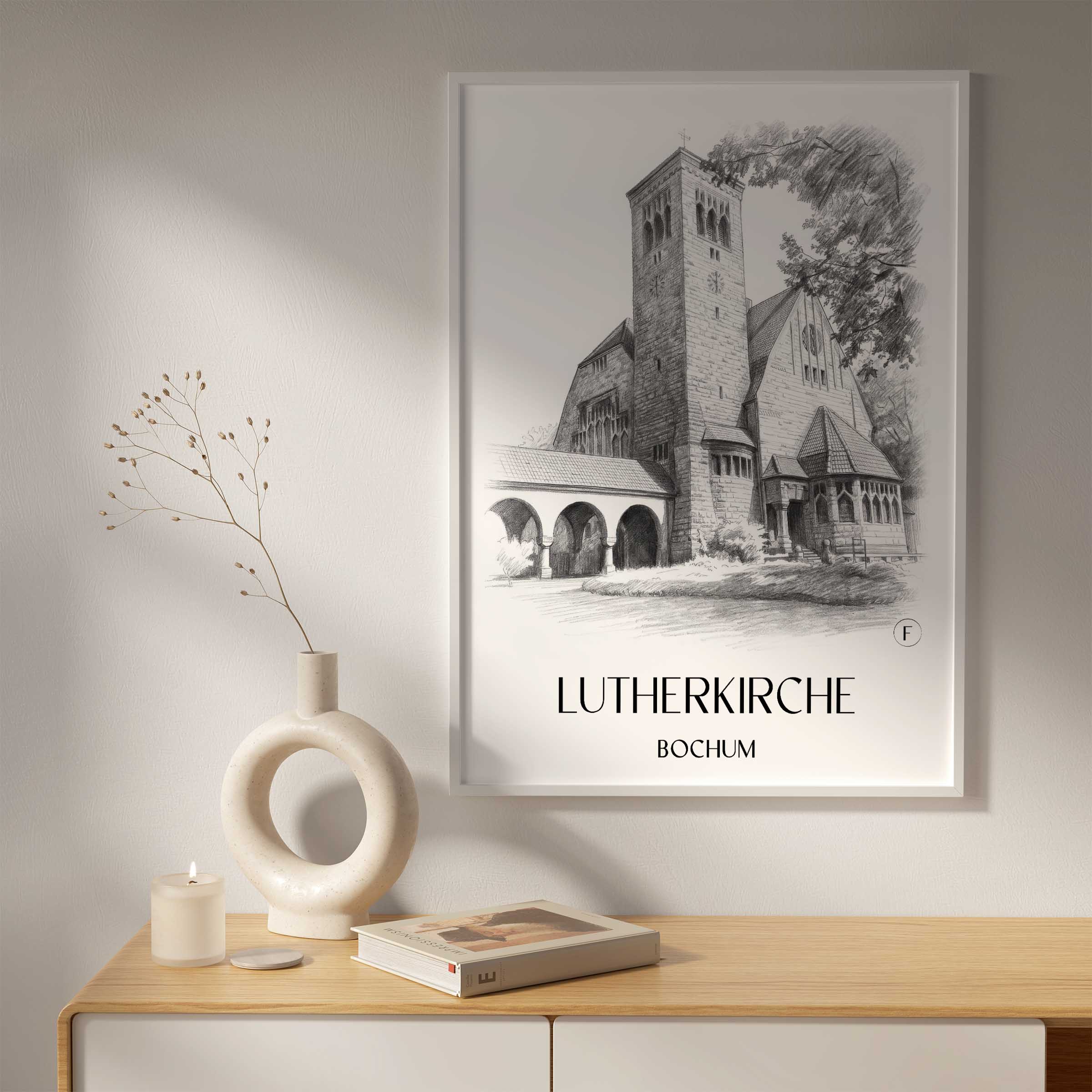 lutherkirche-bochum-deutschland-poster-bleistift-zeichnung-drawing