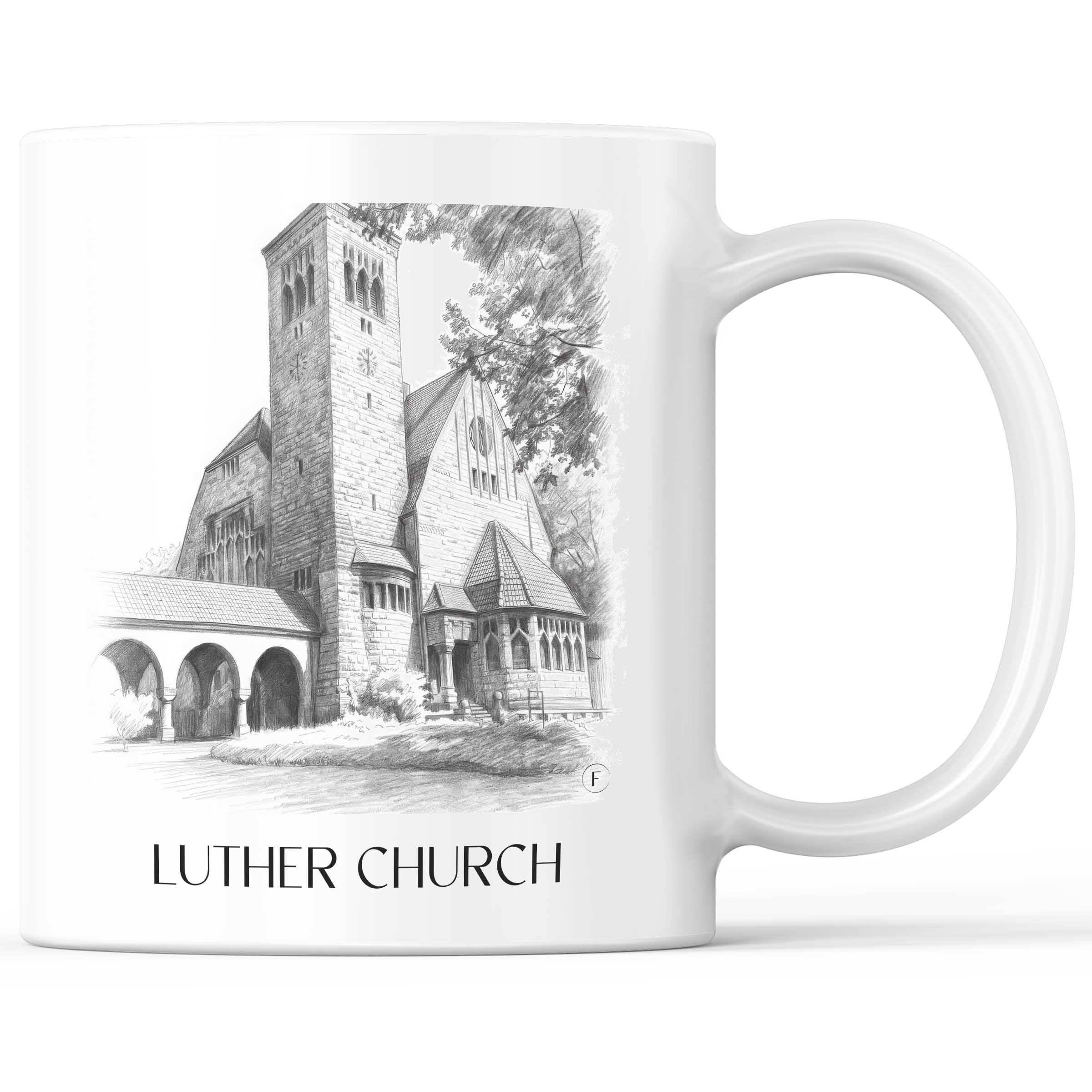 Lutherkirche Kaffeebecher - Bochum - Deutschland Becher - Kaffeetasse im Zeichnung Stil
