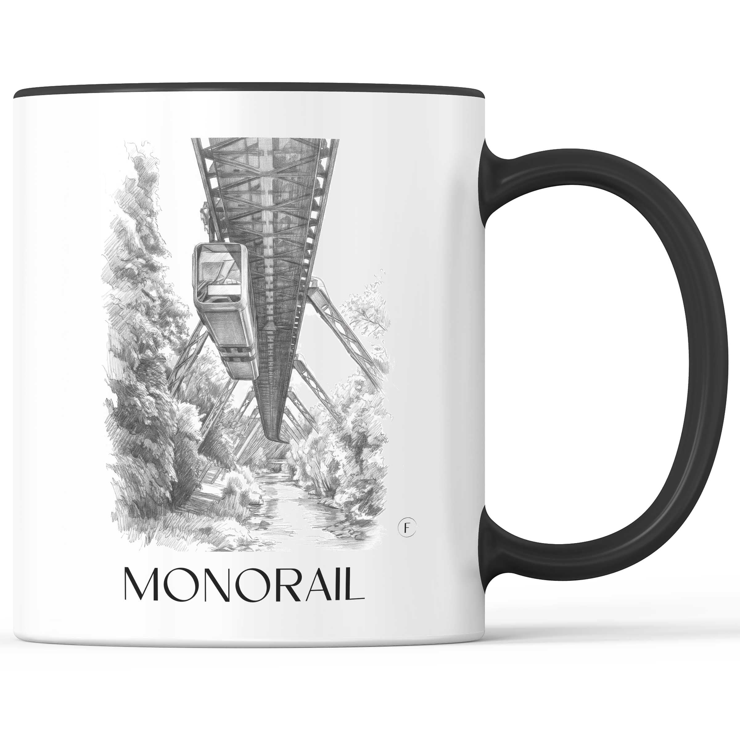 Schwebebahn Kaffeebecher - Wuppertal - Deutschland Becher - Kaffeetasse im Zeichnung Stil