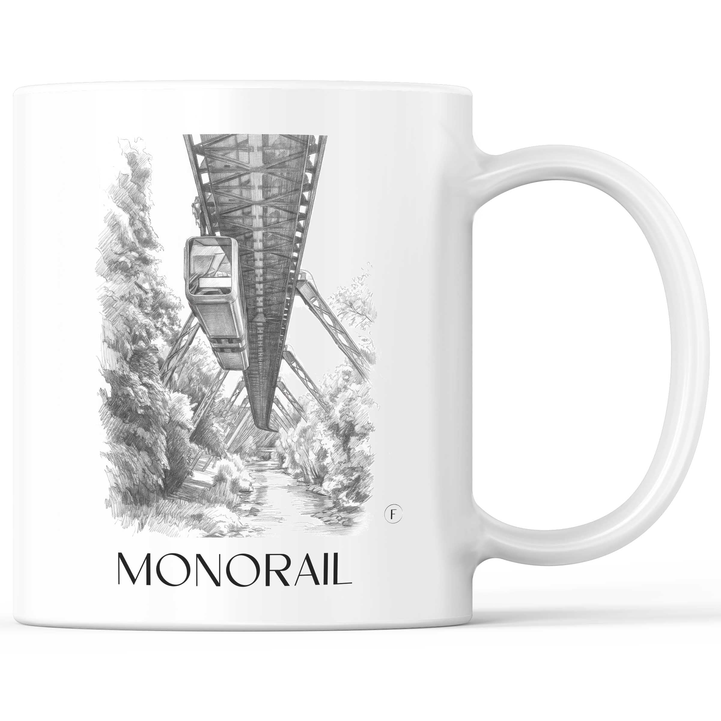 Schwebebahn Kaffeebecher - Wuppertal - Deutschland Becher - Kaffeetasse im Zeichnung Stil