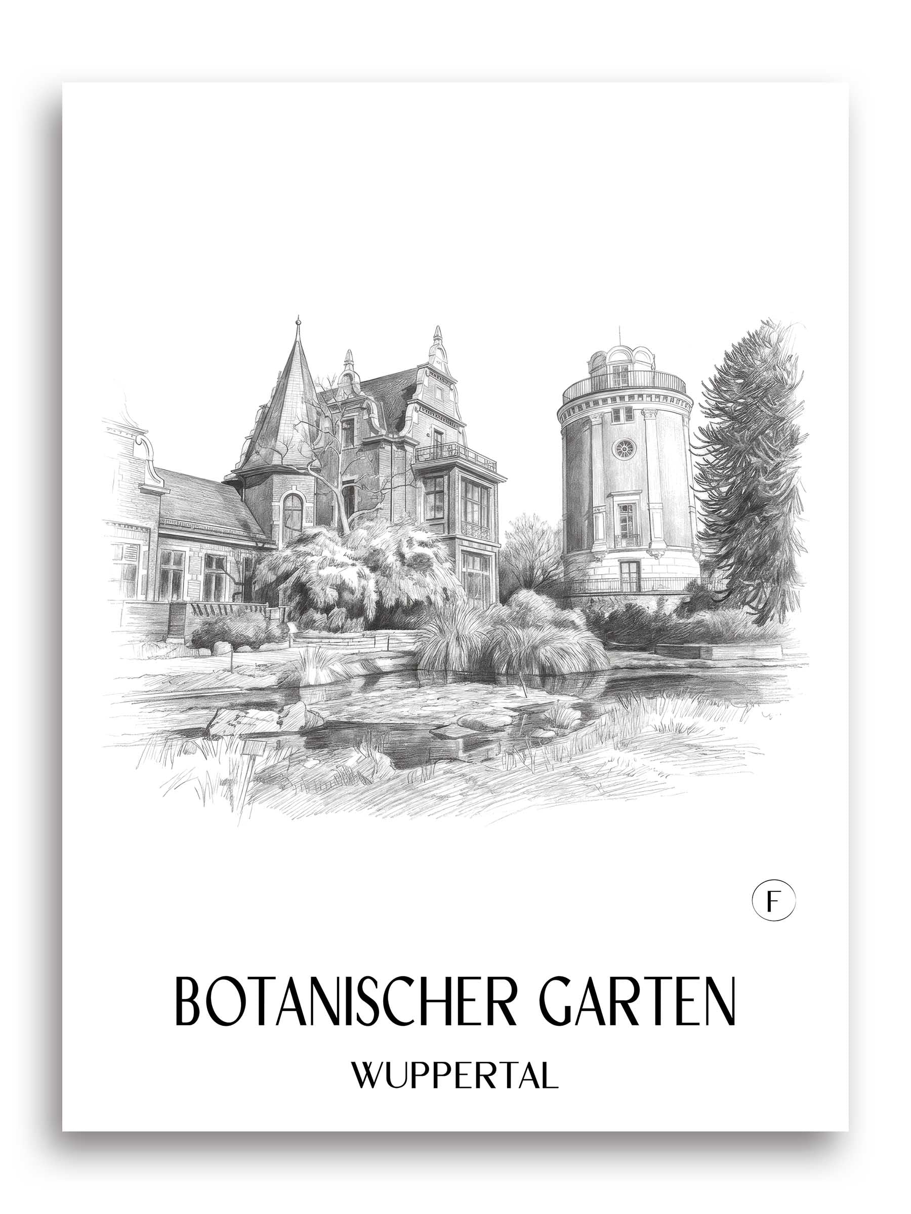 botanischer-garten-wuppertal-deutschland-poster-bleistift-zeichnung-drawing
