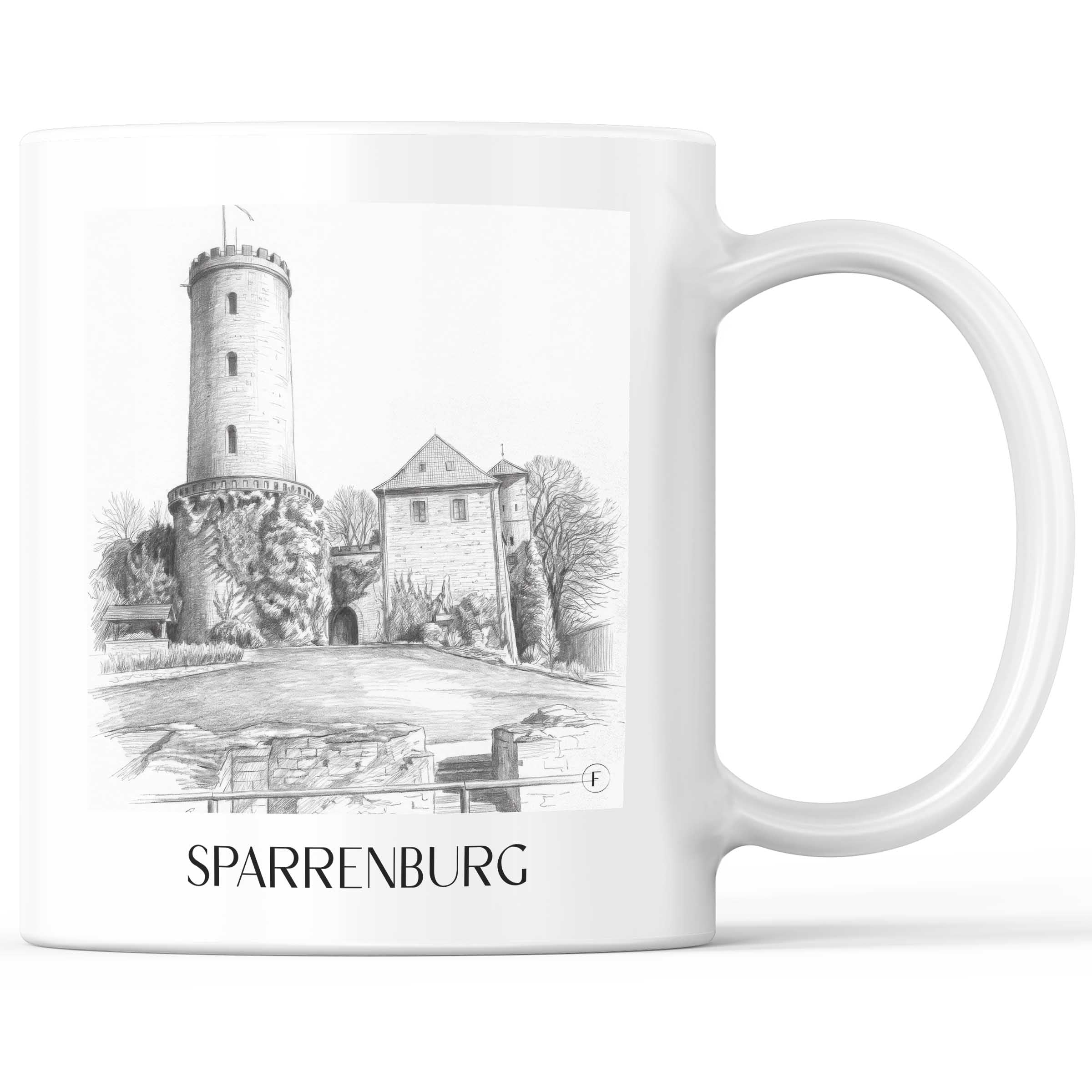 Sparrenburg Kaffeebecher - Bielefeld - Deutschland Becher - Kaffeetasse im Zeichnung Stil