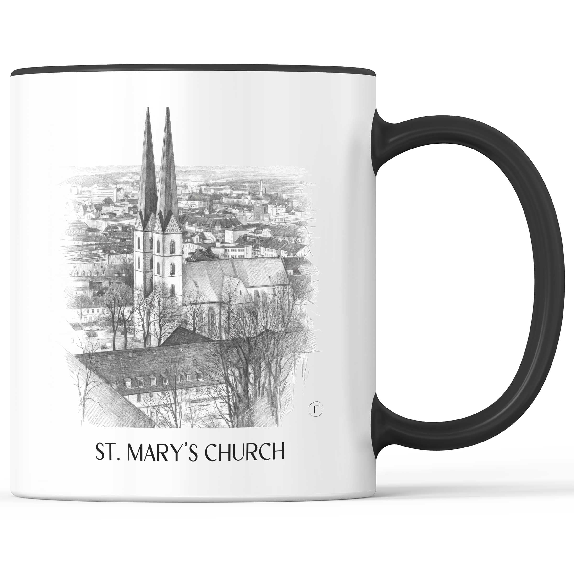 Marienkirche Kaffeebecher - Bielefeld - Deutschland Becher - Kaffeetasse im Zeichnung Stil