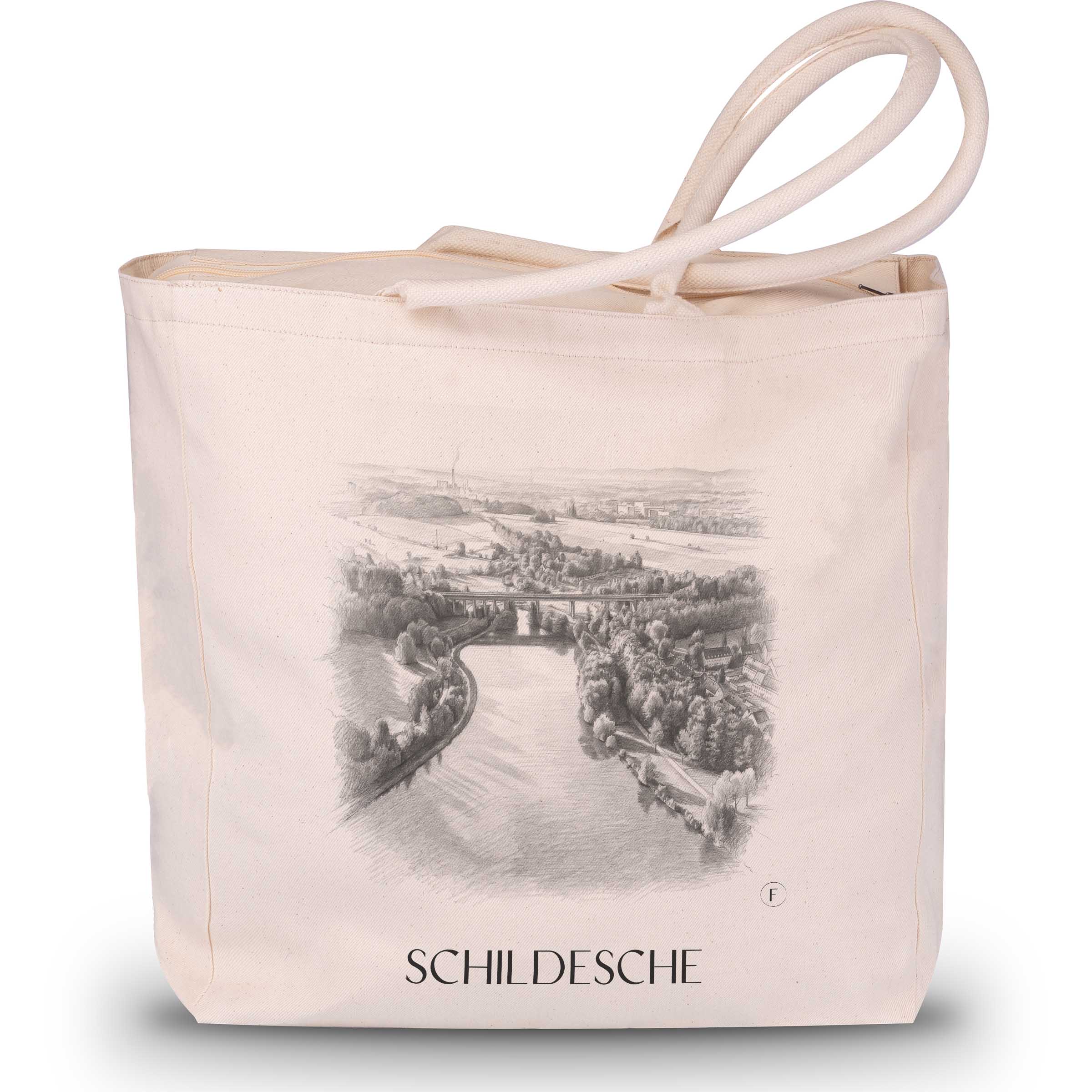 Schildesche Shopping Tasche - Bielefeld - Deutschland Tote Bag - Einkaufstasche im Zeichnung Stil
