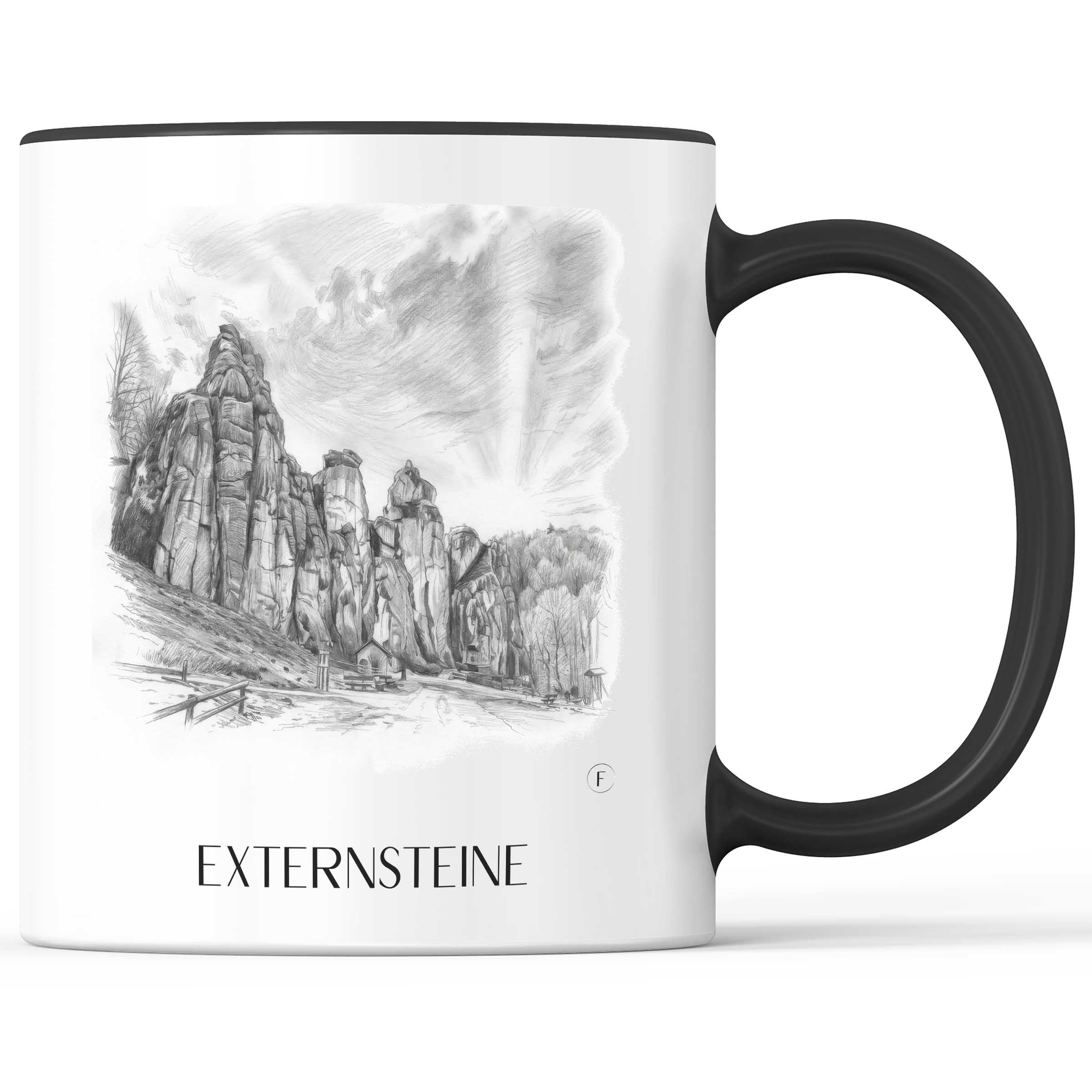 Externsteine Kaffeebecher - Detmold - Deutschland Becher - Kaffeetasse im Zeichnung Stil