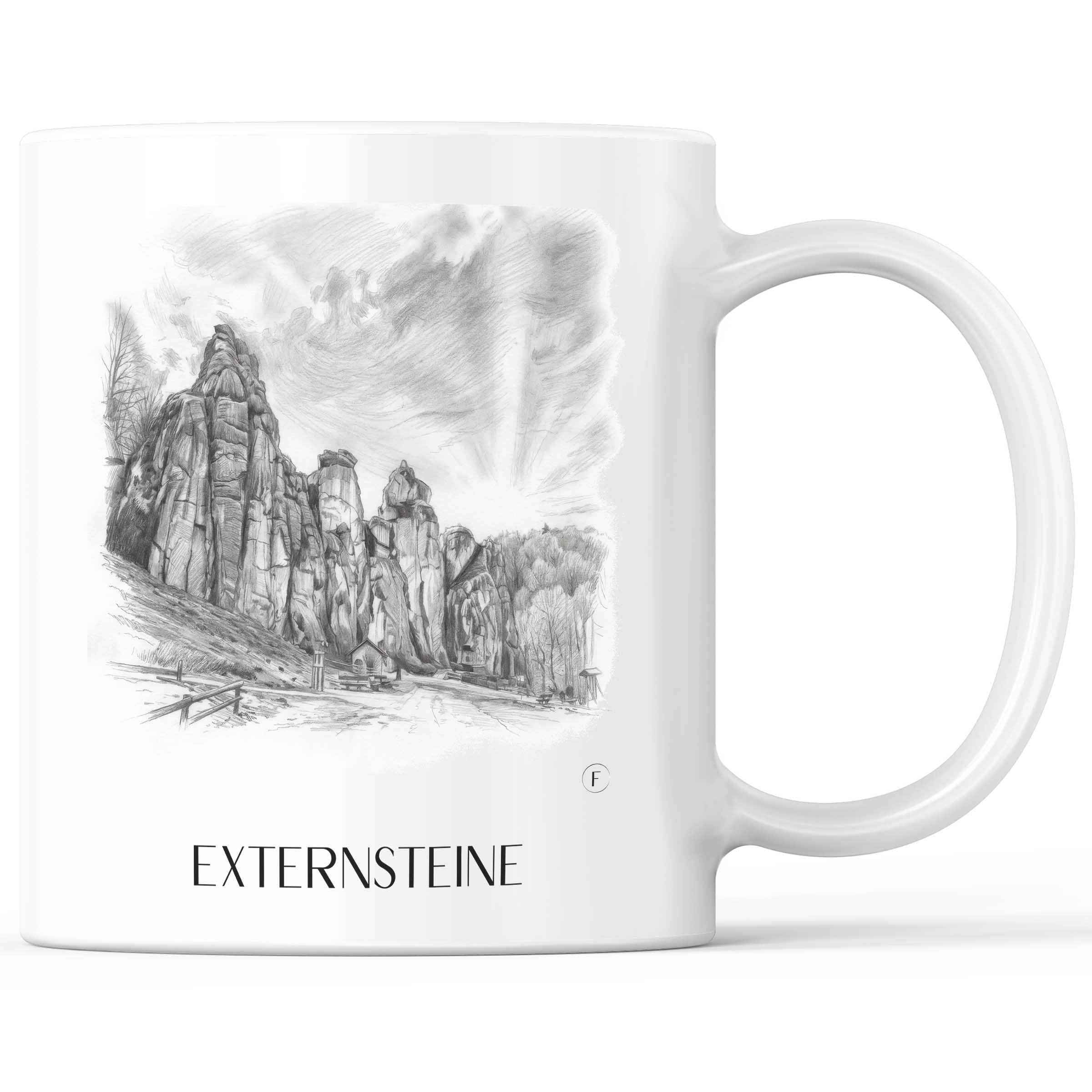 Externsteine Kaffeebecher - Detmold - Deutschland Becher - Kaffeetasse im Zeichnung Stil
