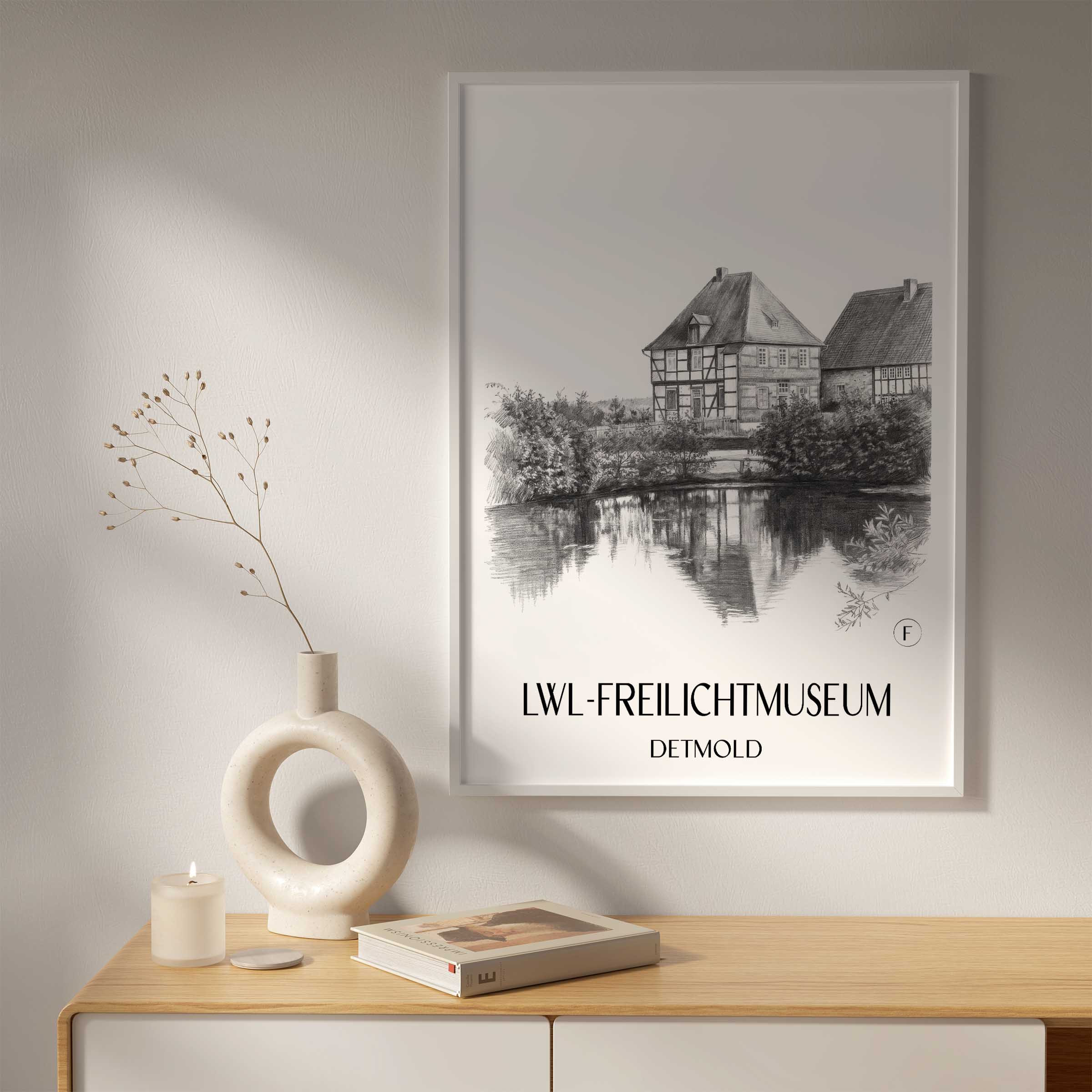 lwl-freilichtmuseum-detmold-deutschland-poster-bleistift-zeichnung-drawing