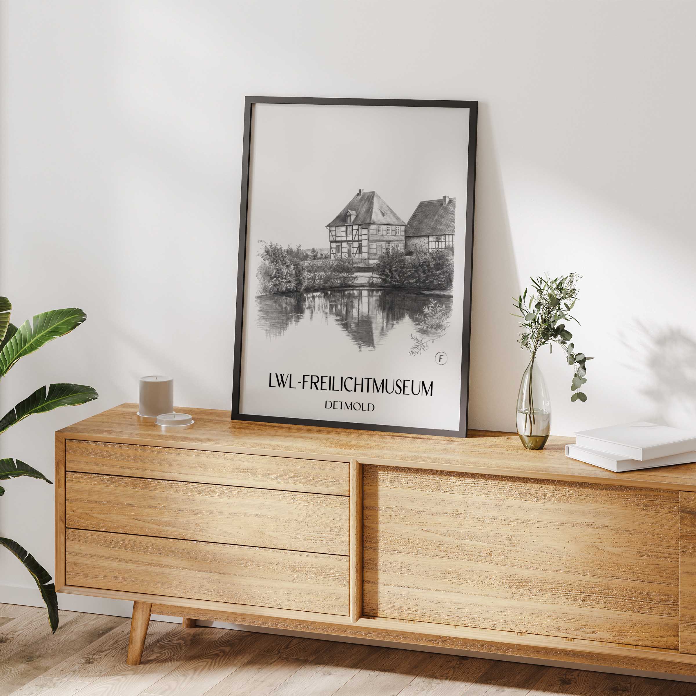 lwl-freilichtmuseum-detmold-deutschland-poster-bleistift-zeichnung-drawing