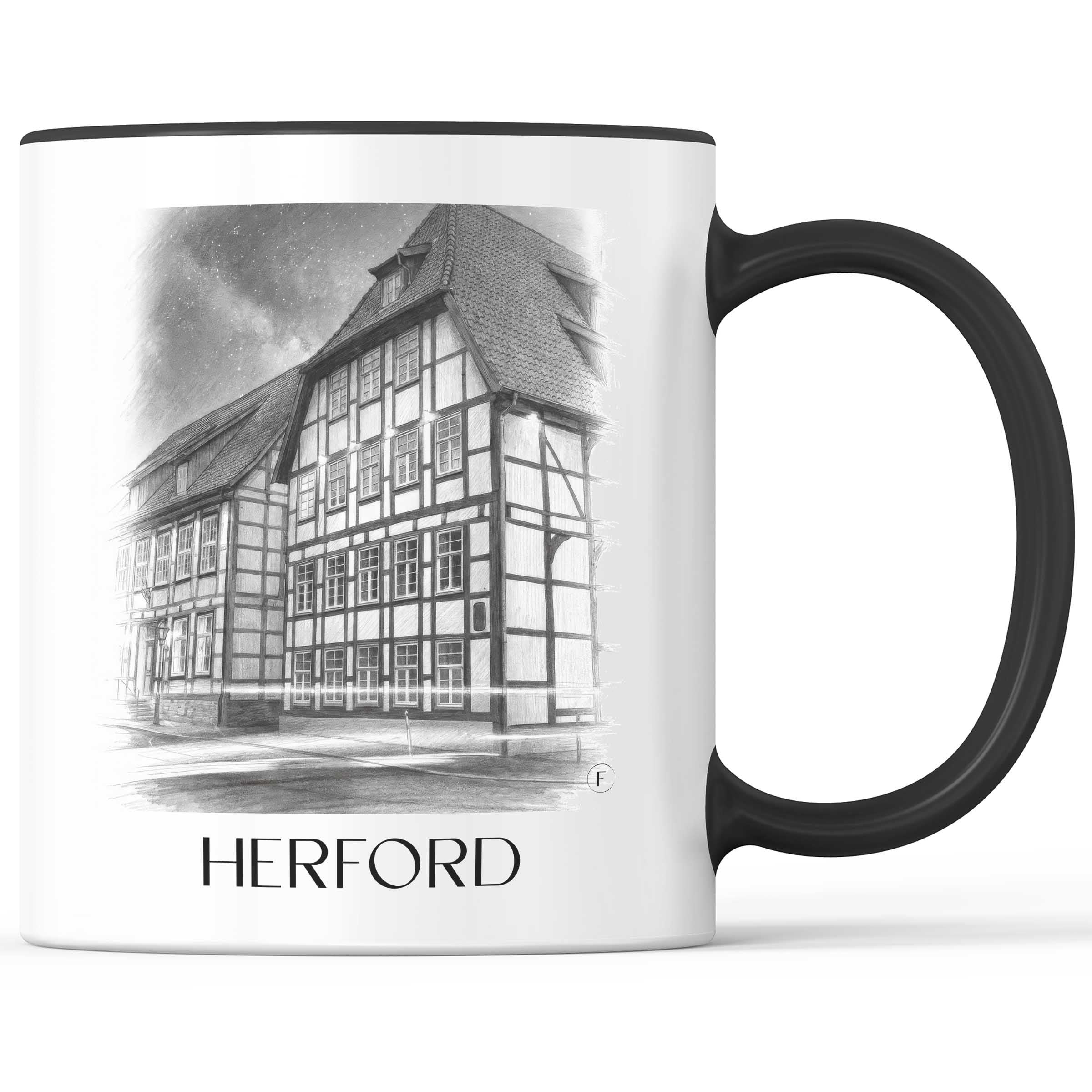 Herford Kaffeebecher - Ostwestfalen - Deutschland Becher - Kaffeetasse im Zeichnung Stil