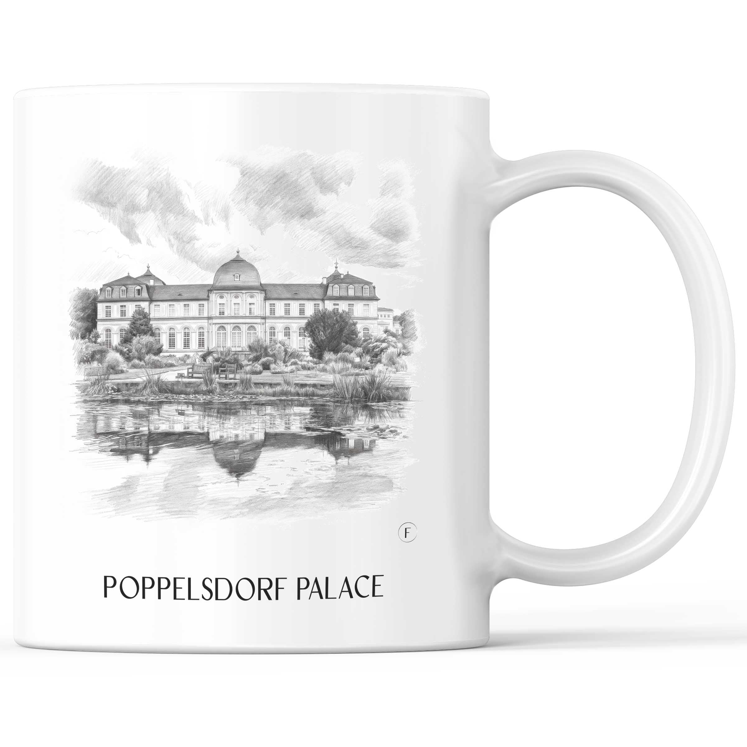 Poppelsdorfer Schloss Kaffeebecher - Bonn - Deutschland Becher - Kaffeetasse im Zeichnung Stil