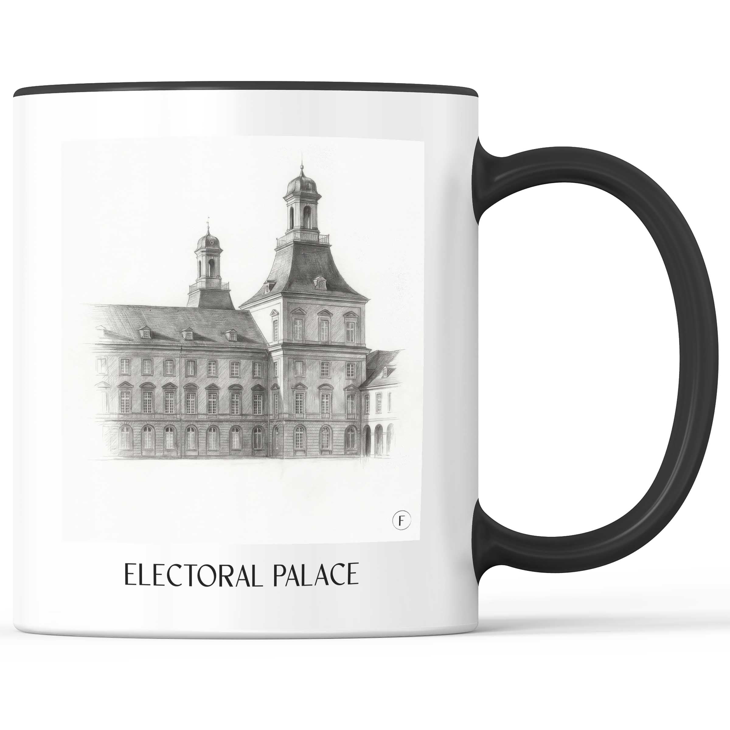 Kurfürstliches Schloss Kaffeebecher - Bonn - Deutschland Becher - Kaffeetasse im Zeichnung Stil