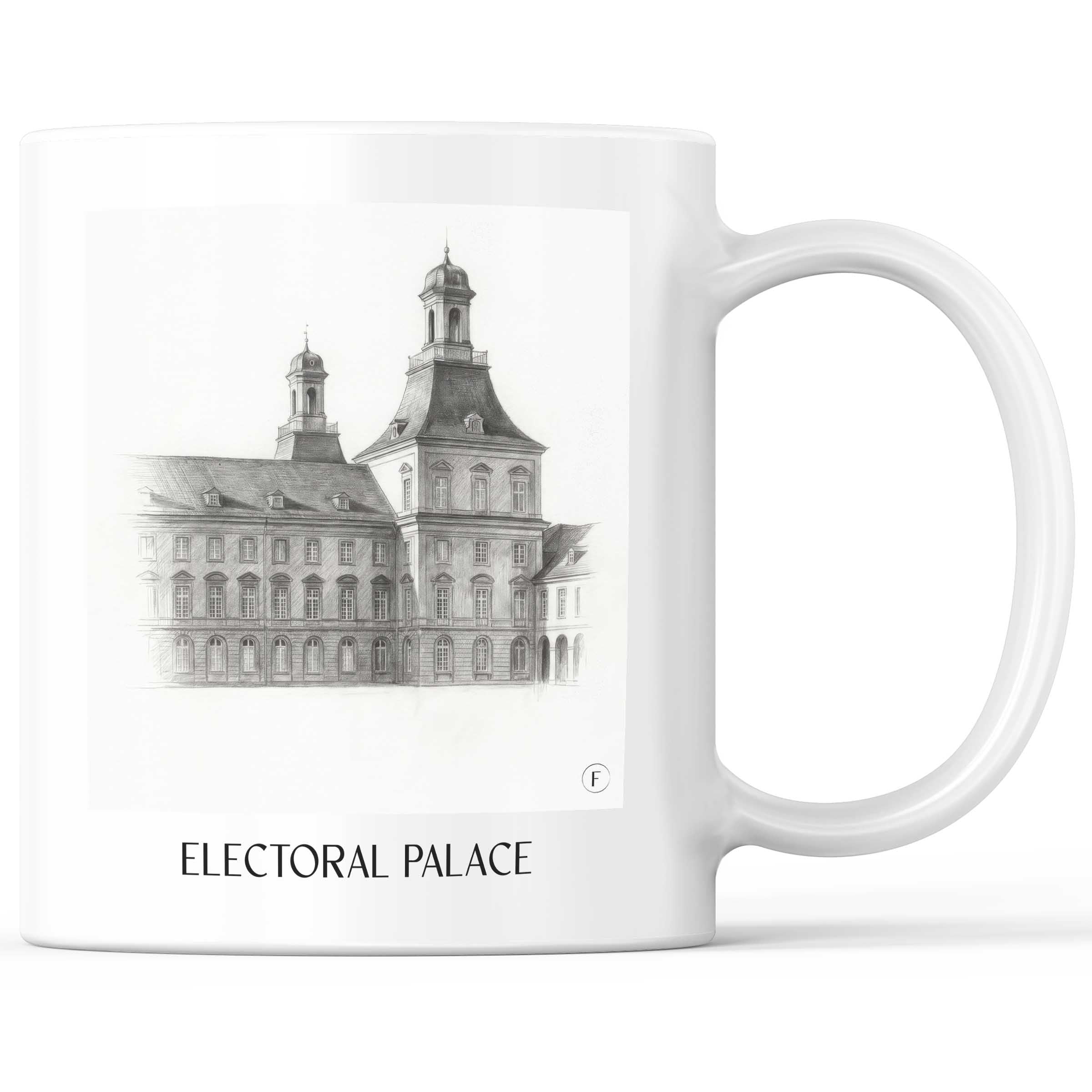 Kurfürstliches Schloss Kaffeebecher - Bonn - Deutschland Becher - Kaffeetasse im Zeichnung Stil