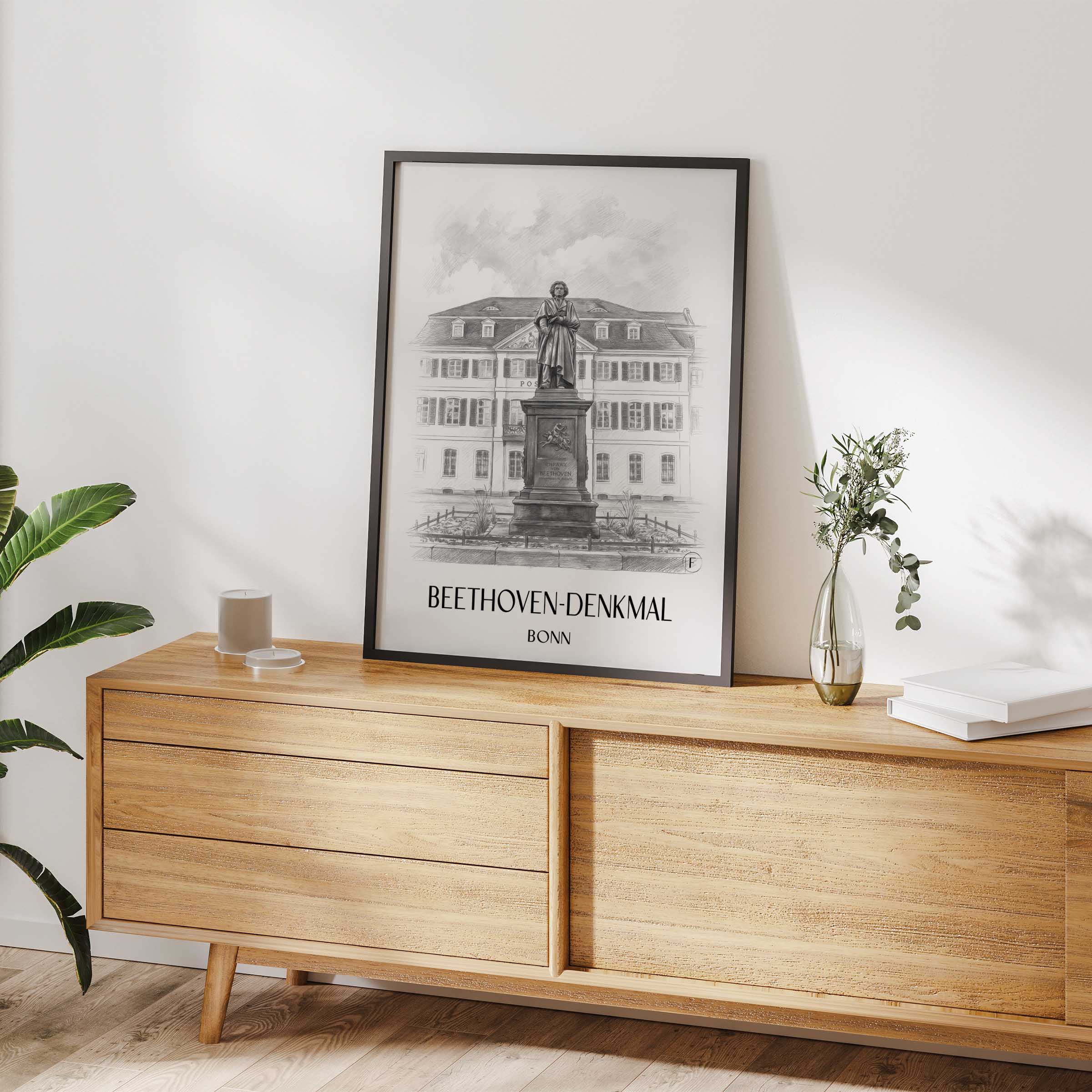 beethoven-denkmal-bonn-deutschland-poster-bleistift-zeichnung-drawing