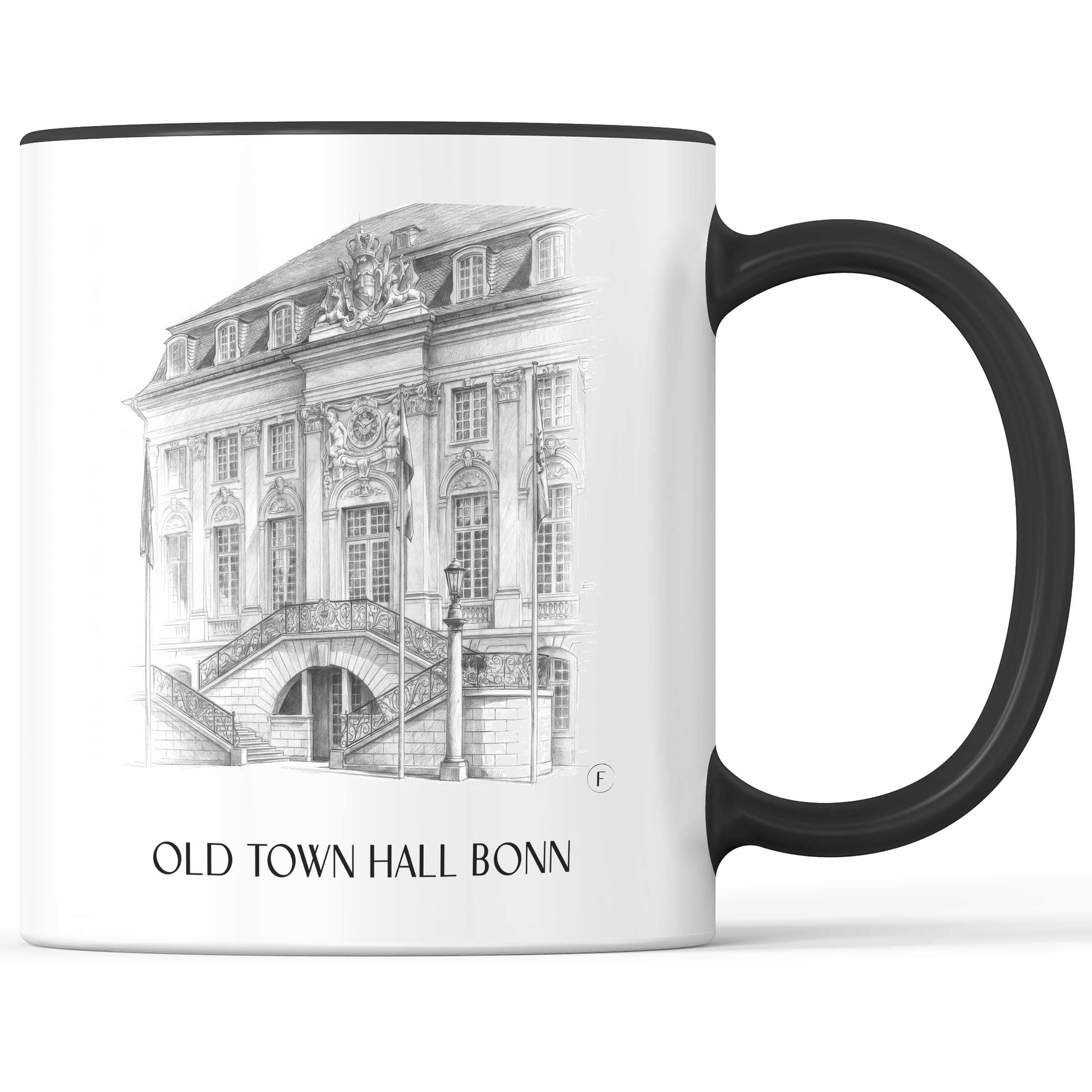 Altes Rathaus Kaffeebecher - Bonn - Deutschland Becher - Kaffeetasse im Zeichnung Stil