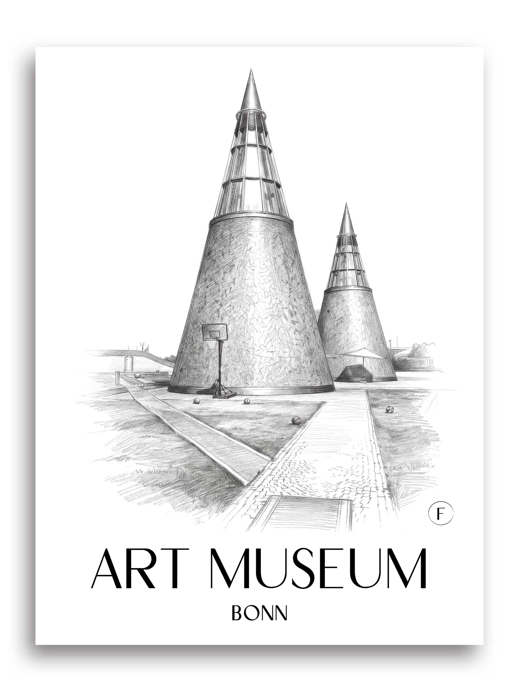Kunstmuseum Poster - Bonn - Deutschland Kunstdruck - Zeichnung von A4 bis A1