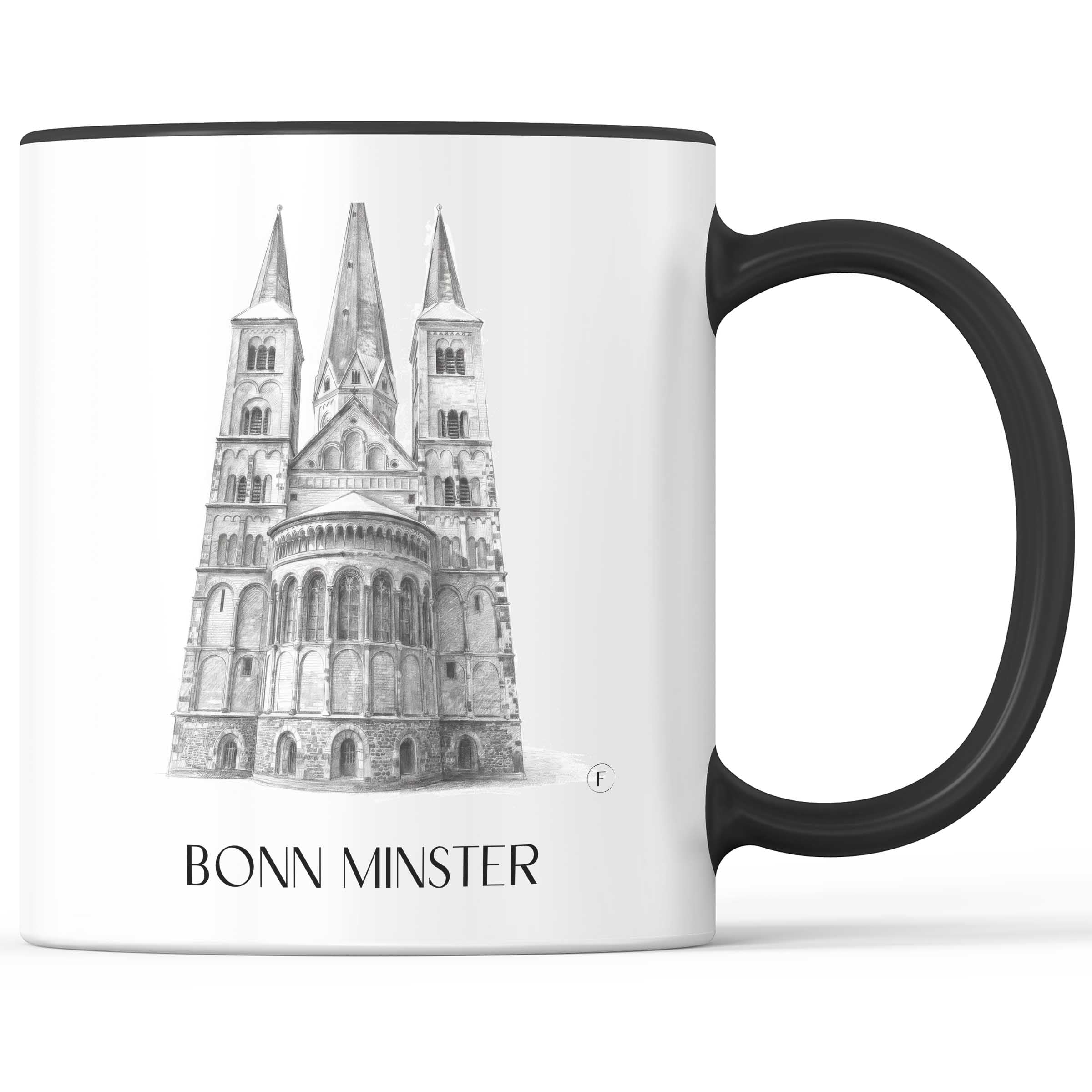 Bonner Münster Kaffeebecher - Bonn - Deutschland Becher - Kaffeetasse im Zeichnung Stil