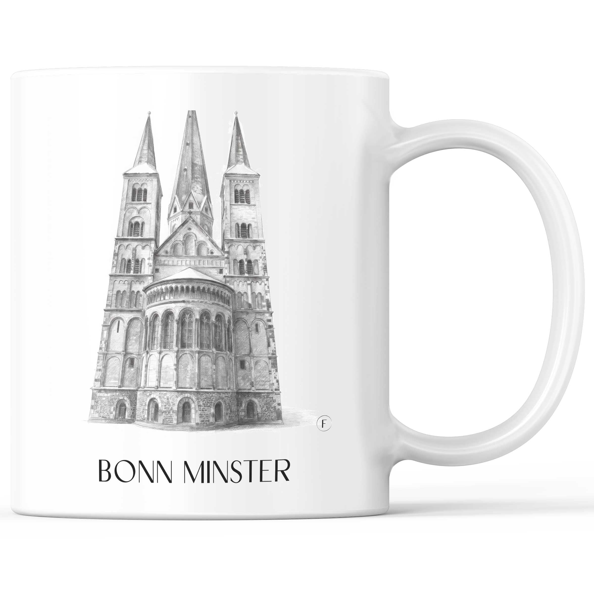 Bonner Münster Kaffeebecher - Bonn - Deutschland Becher - Kaffeetasse im Zeichnung Stil