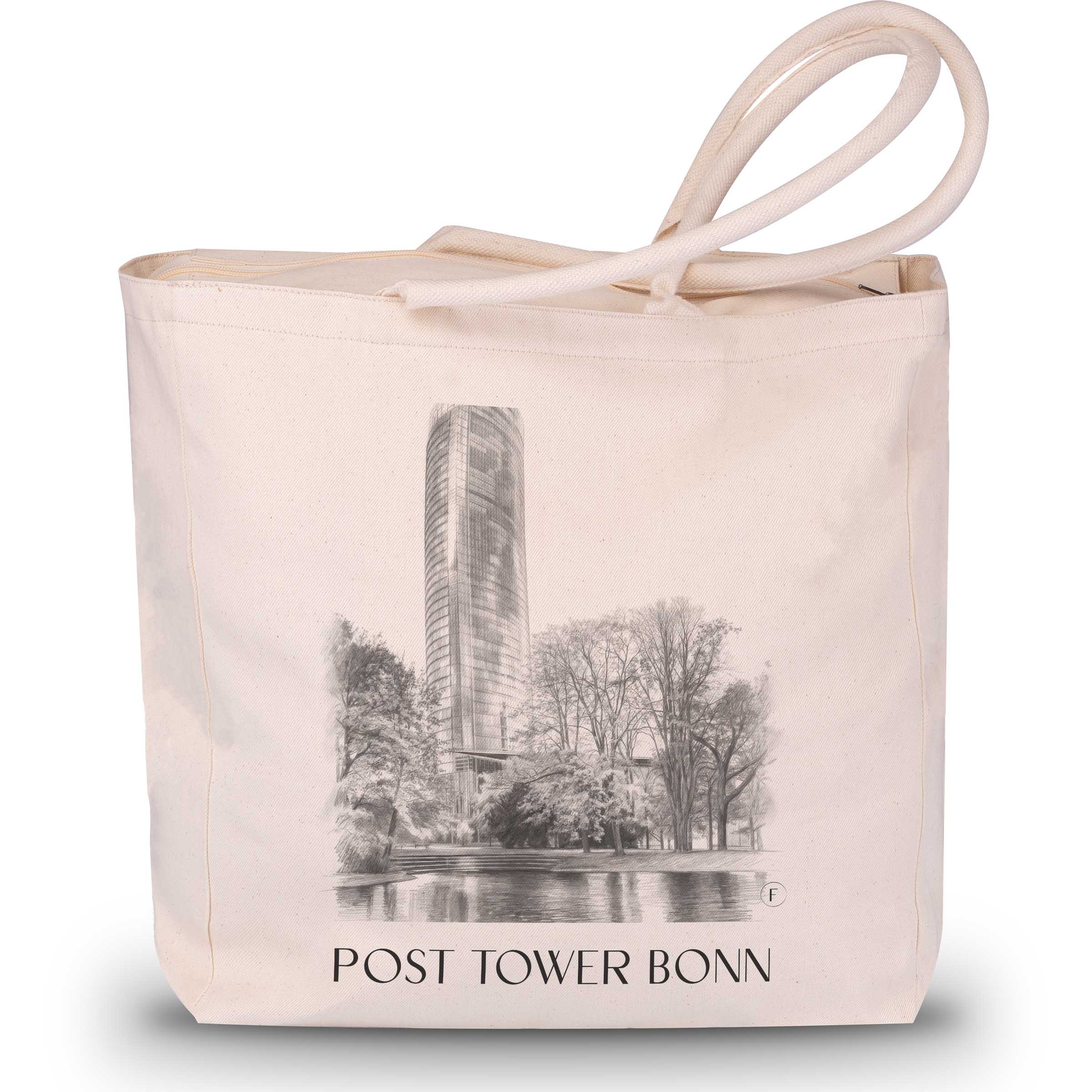 Posttower Shopping Tasche - Bonn - Deutschland Tote Bag - Einkaufstasche im Zeichnung Stil
