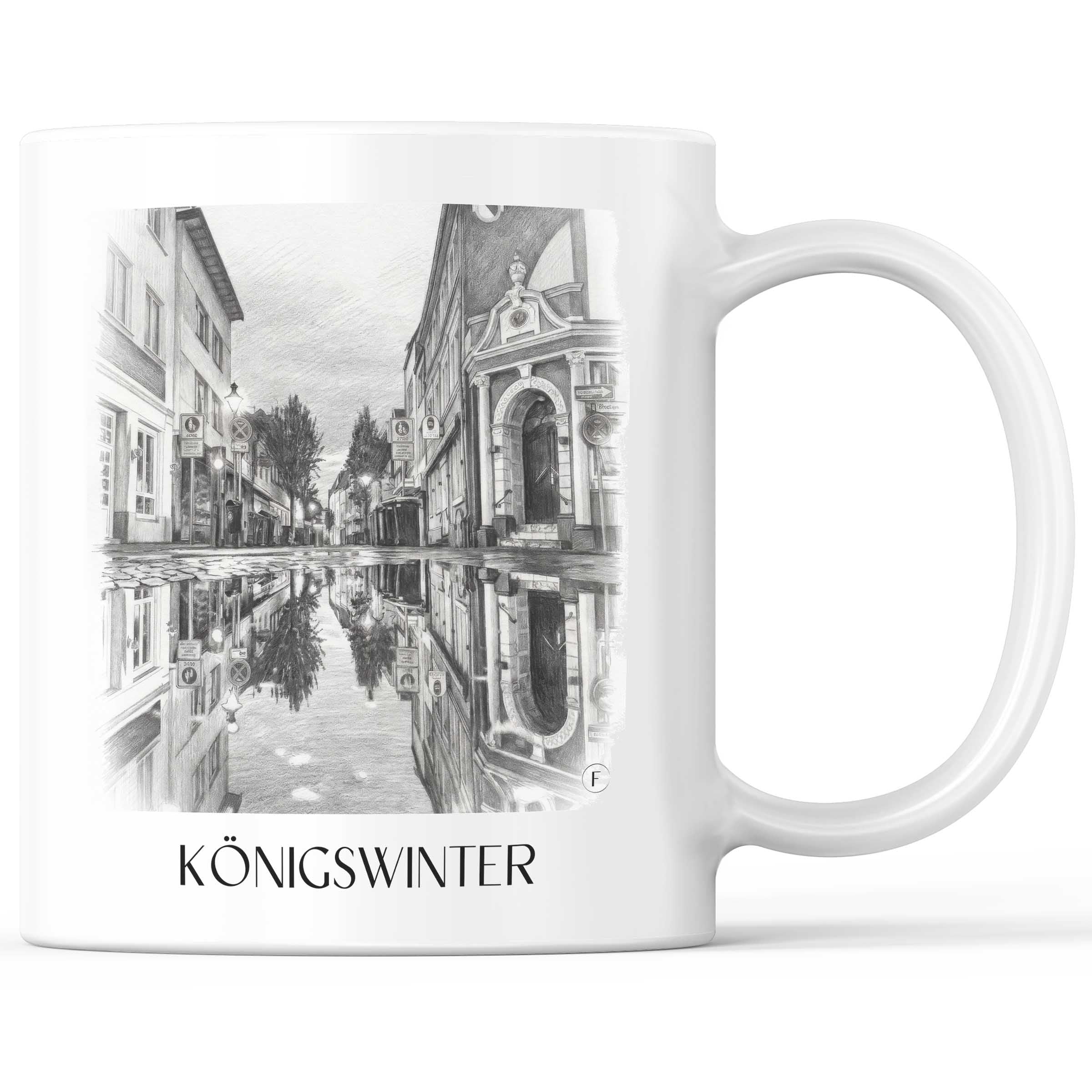 Königswinter Kaffeebecher - Rheinland - Deutschland Becher - Kaffeetasse im Zeichnung Stil
