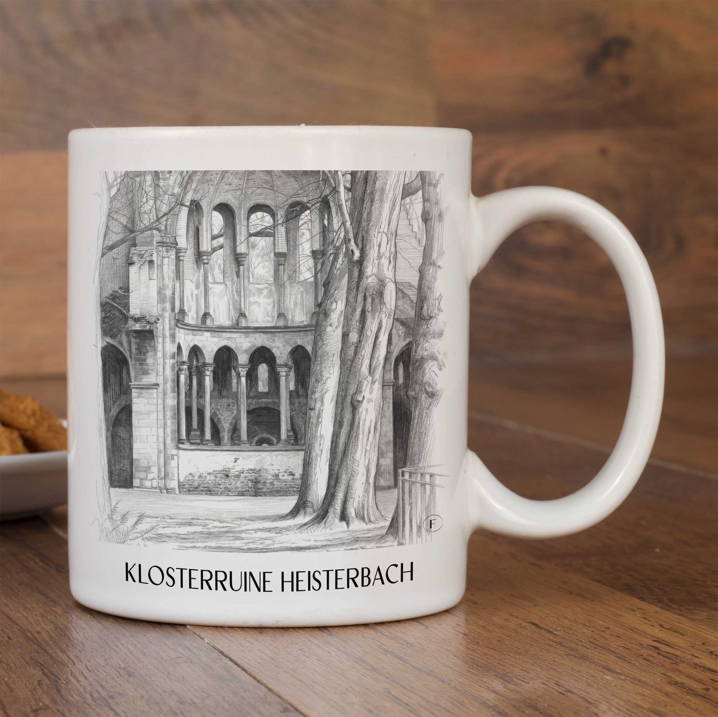 klosterruine-heisterbach-königswinter-deutschland-kaffeebecher-bleistift-zeichnung-drawing