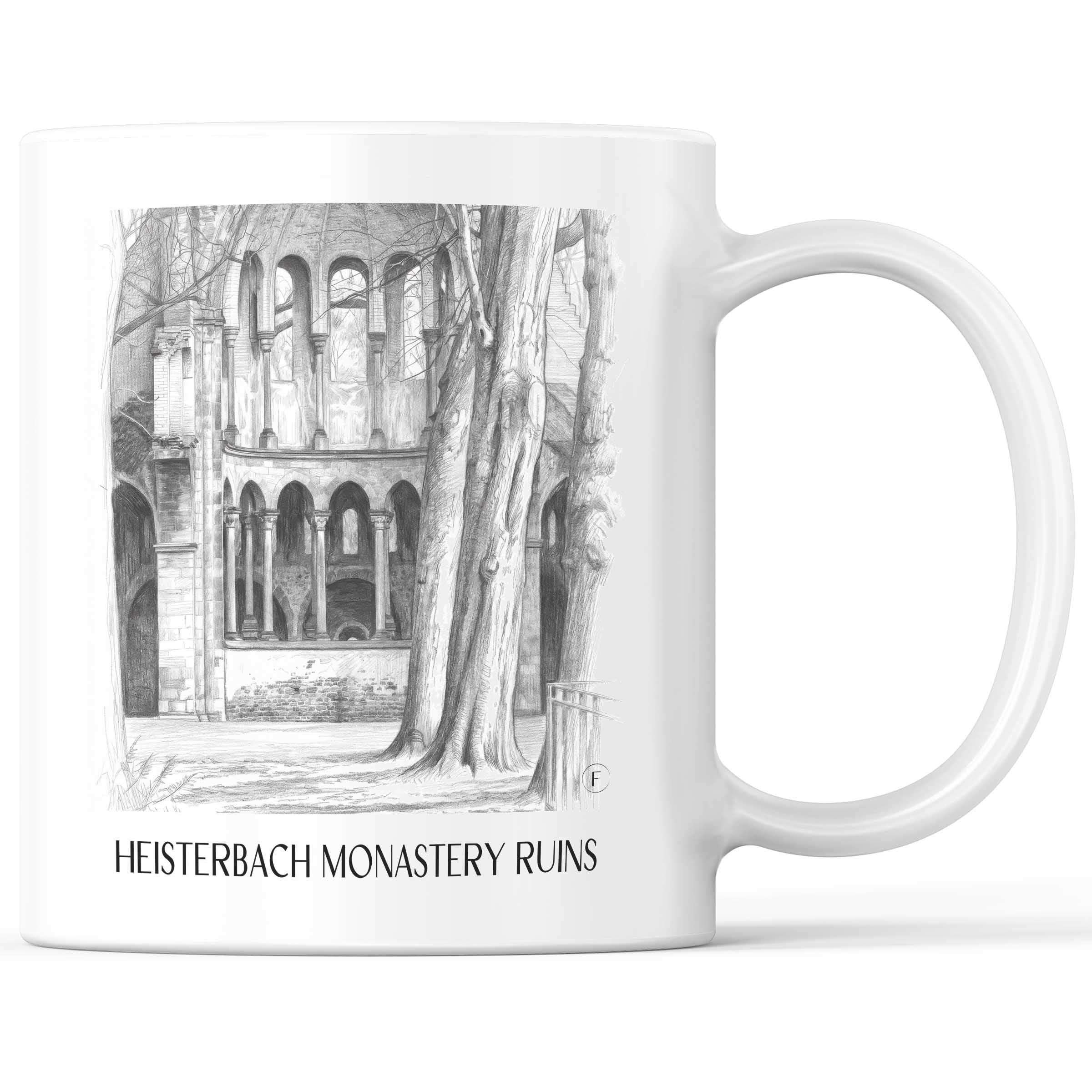 Klosterruine Heisterbach Kaffeebecher - Königswinter - Deutschland Becher - Kaffeetasse im Zeichnung Stil