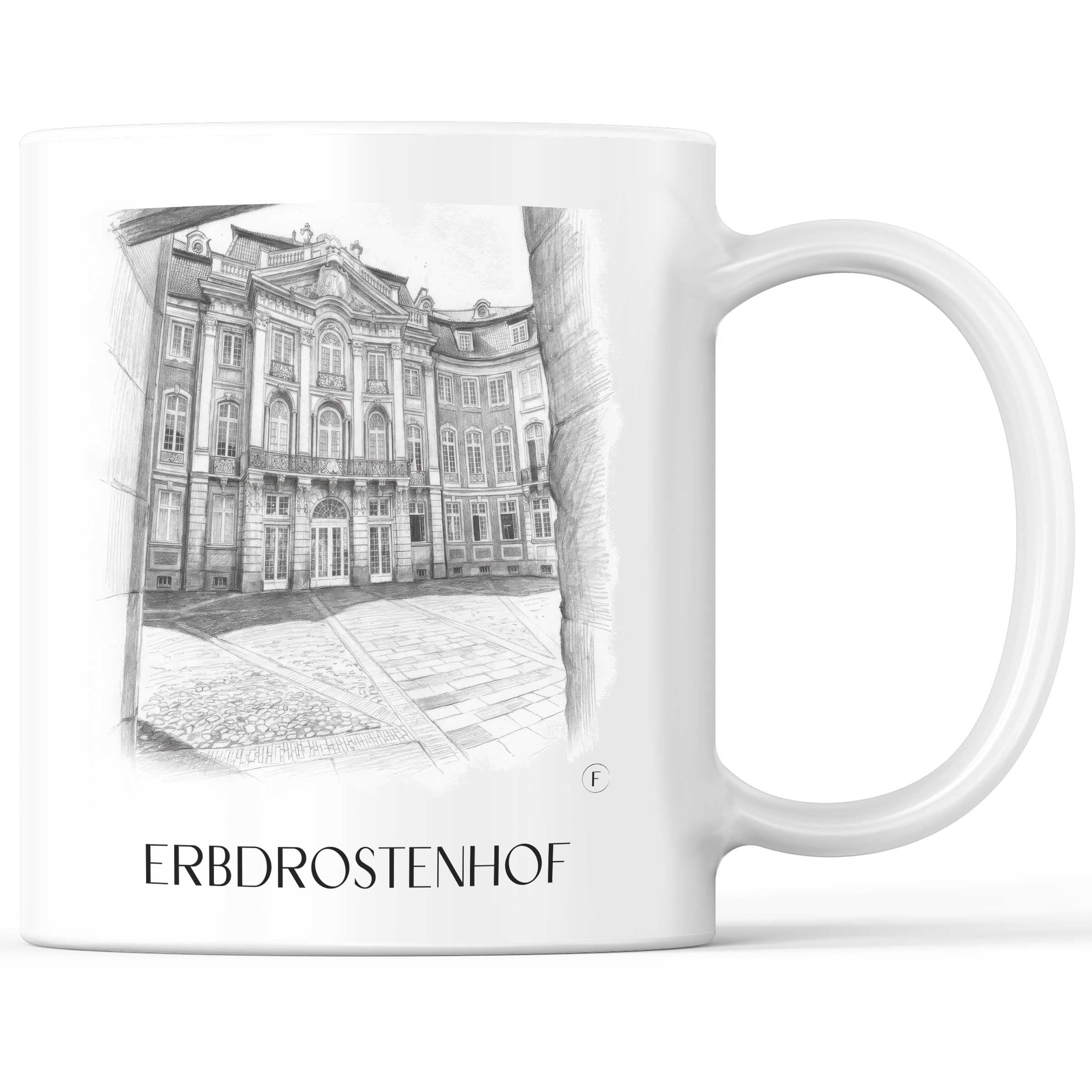 Erbdrostenhof Kaffeebecher - Münster - Deutschland Becher - Kaffeetasse im Zeichnung Stil
