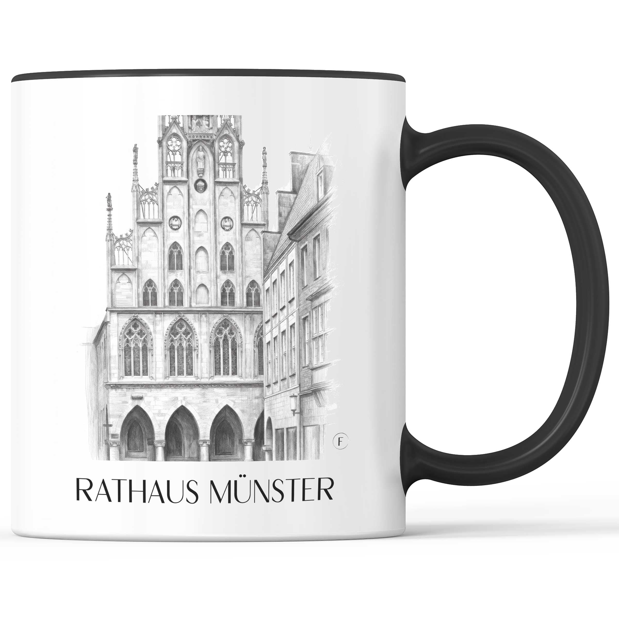 rathaus-münster-deutschland-kaffeebecher-bleistift-zeichnung-drawing