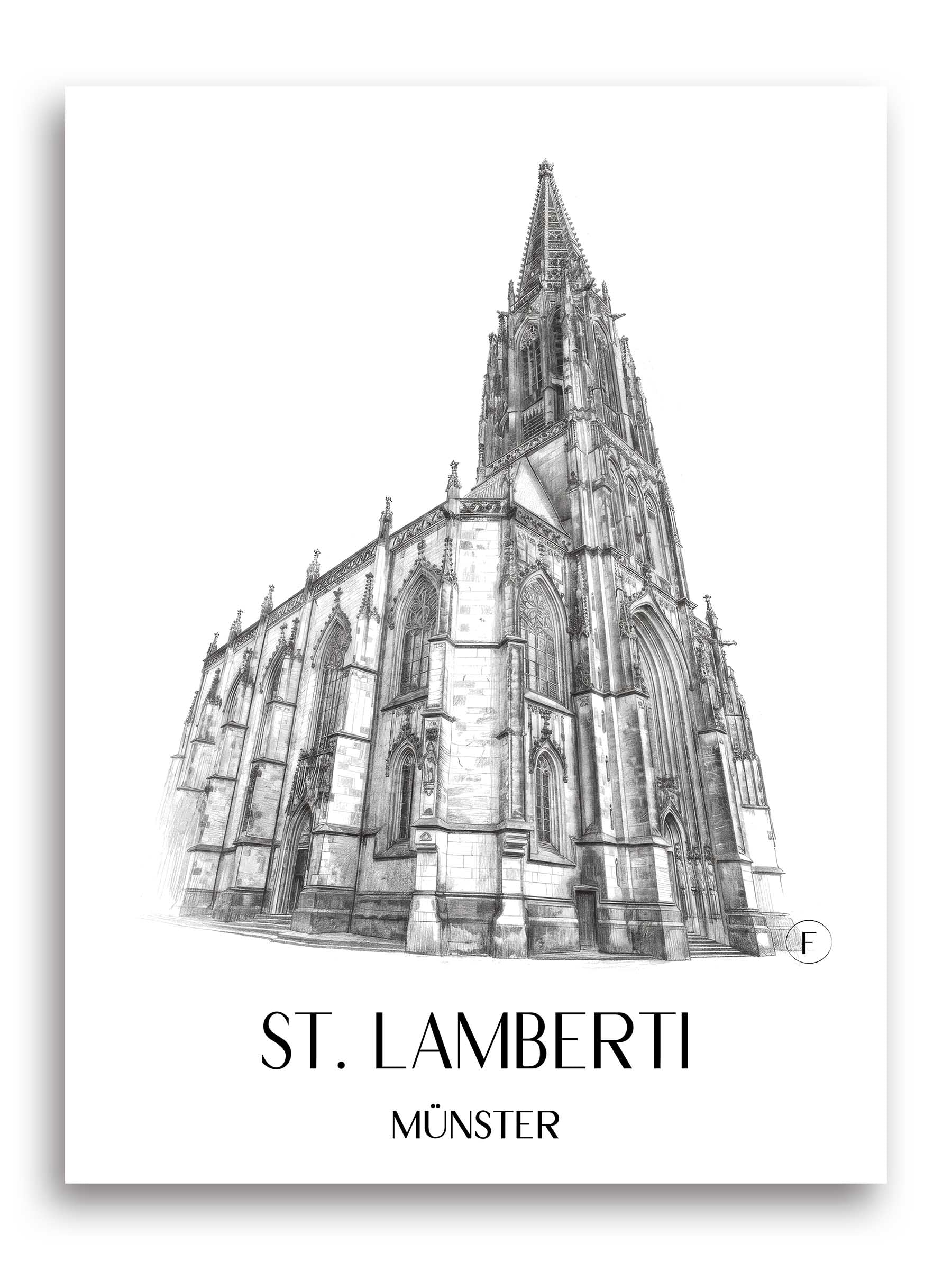 st.-lamberti-münster-deutschland-poster-bleistift-zeichnung-drawing