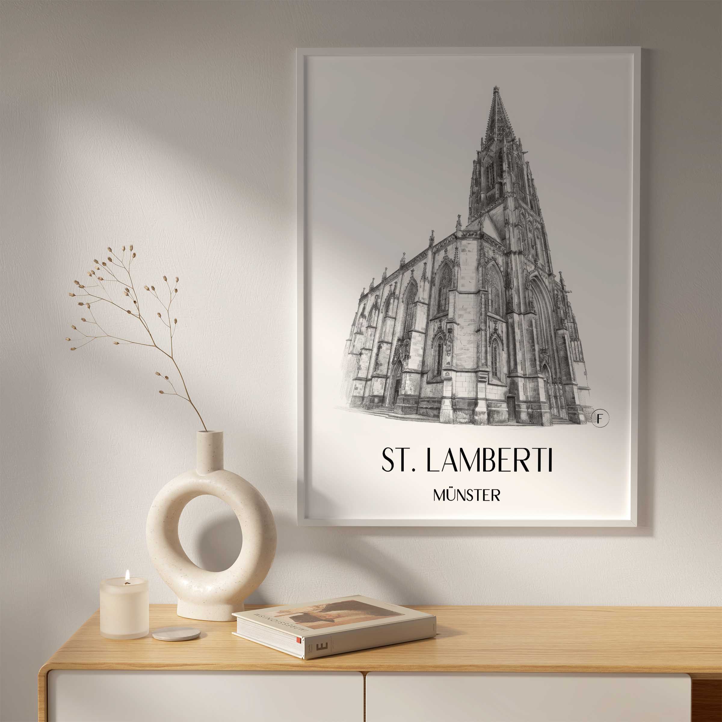 st.-lamberti-münster-deutschland-poster-bleistift-zeichnung-drawing