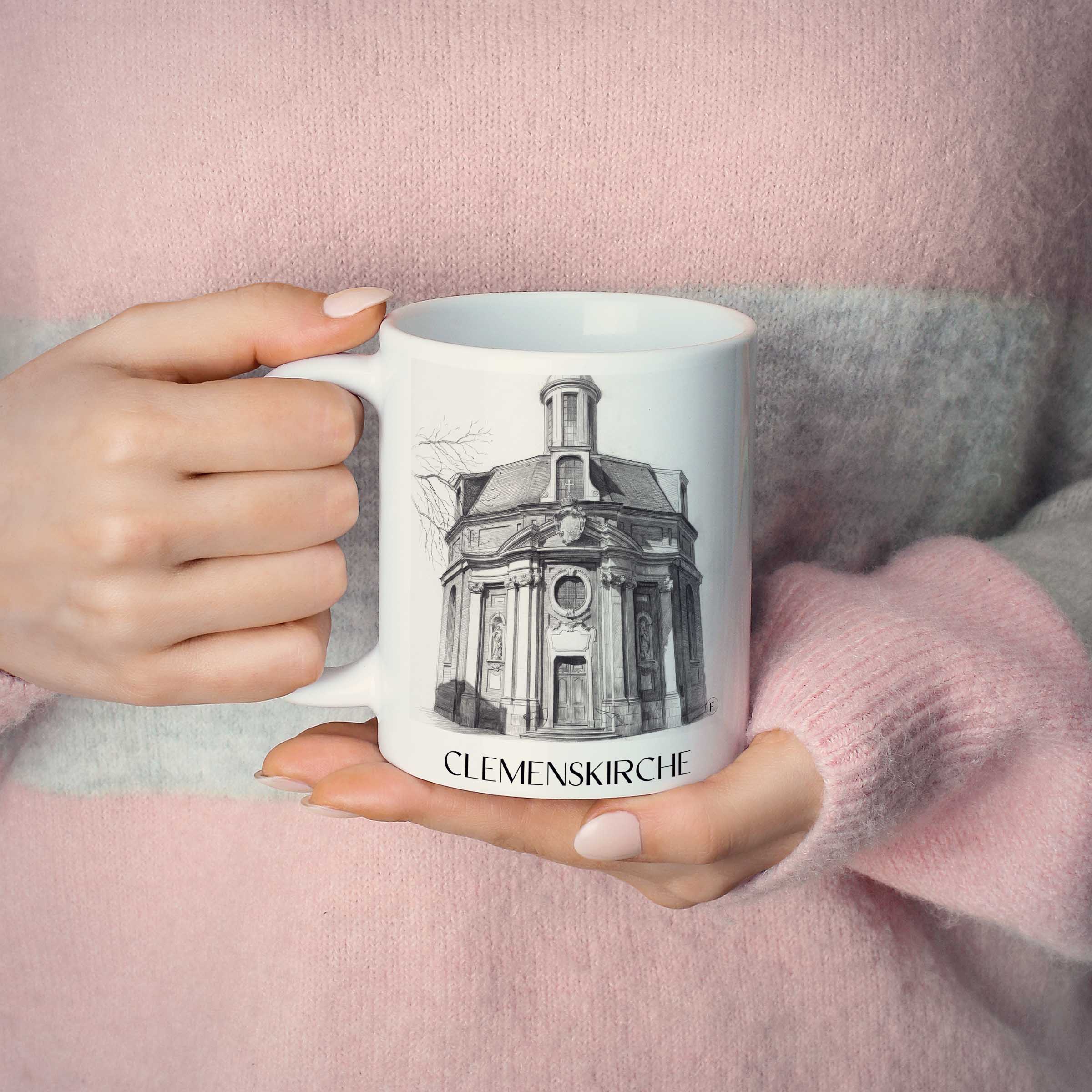 clemenskirche-münster-deutschland-kaffeebecher-bleistift-zeichnung-drawing